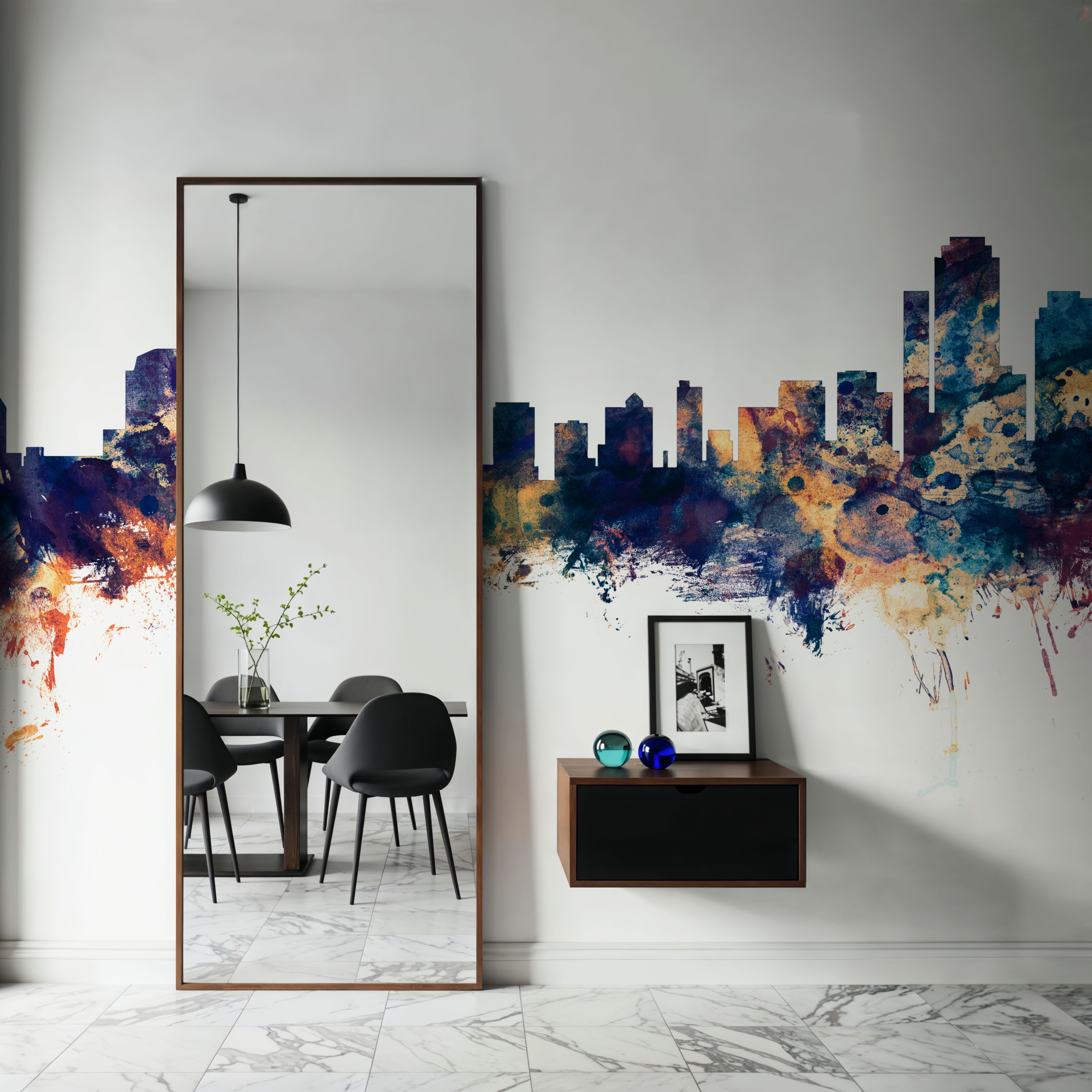 Wilmington Delaware Skyline Blue & Bronze