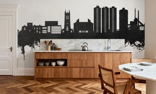 Scunthorpe England Skyline Black & White