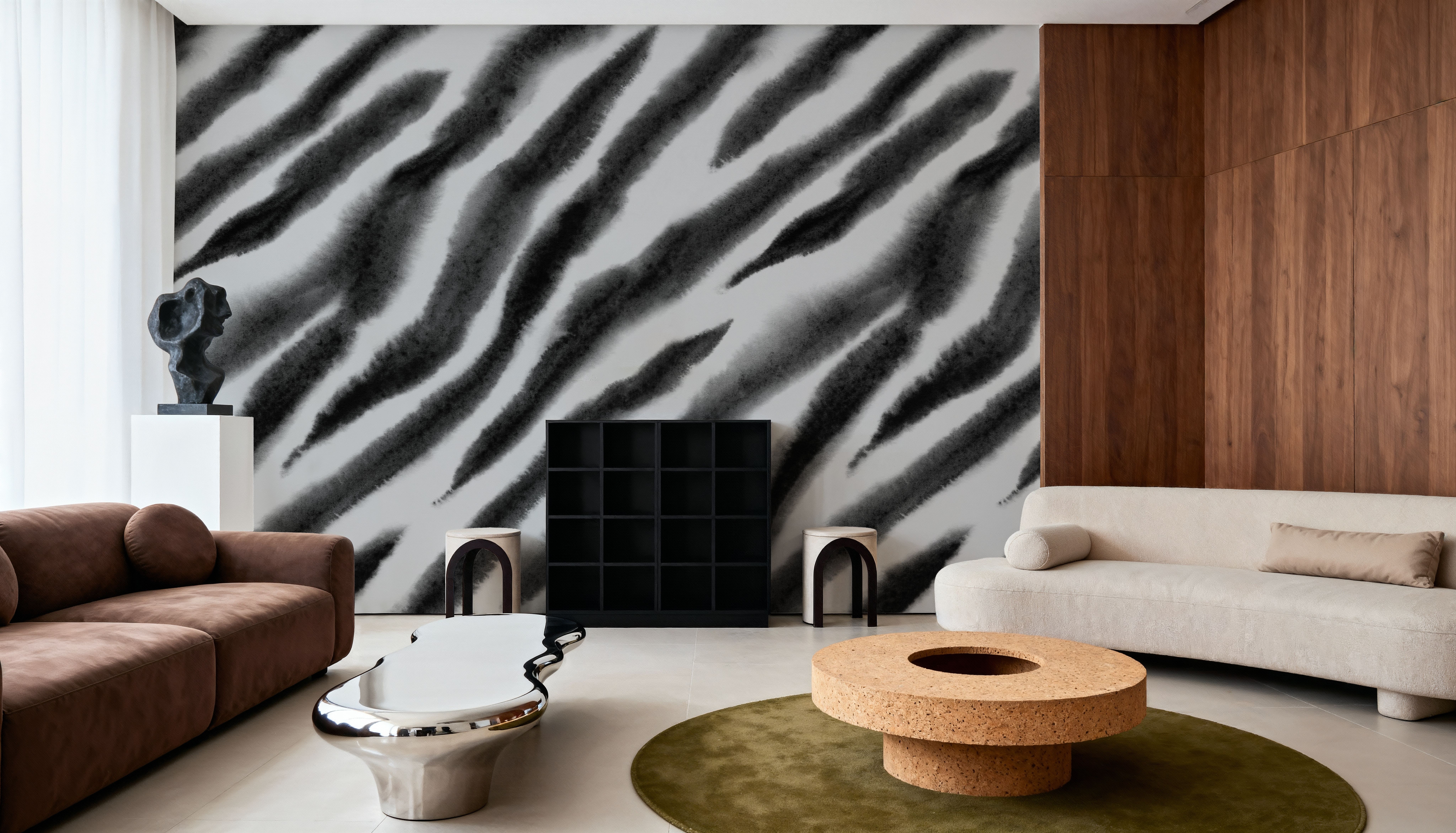 Watercolor Tiger Stripes, Zebra, Wallpaper