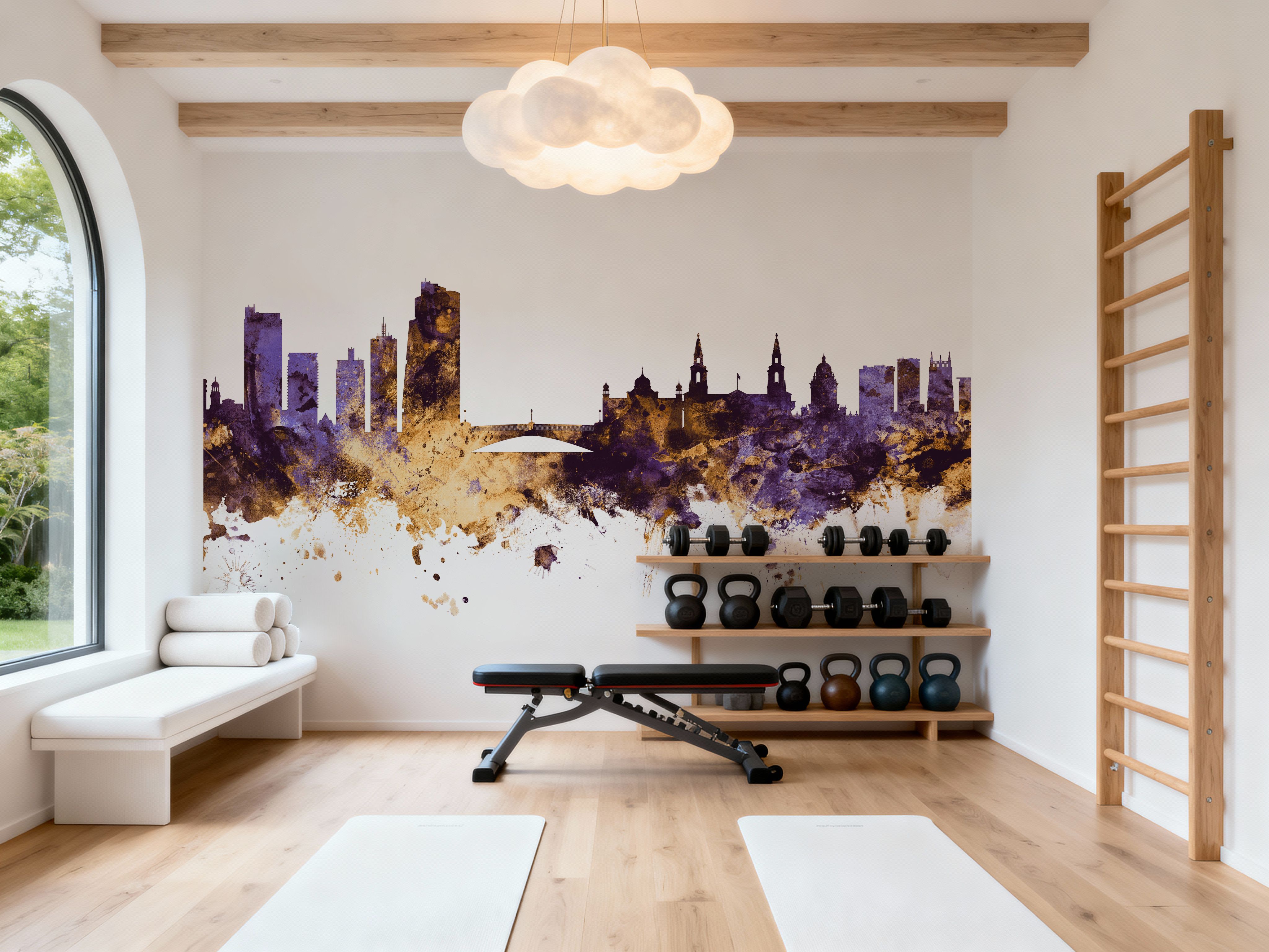 Leeds England Skyline Purple & Gold