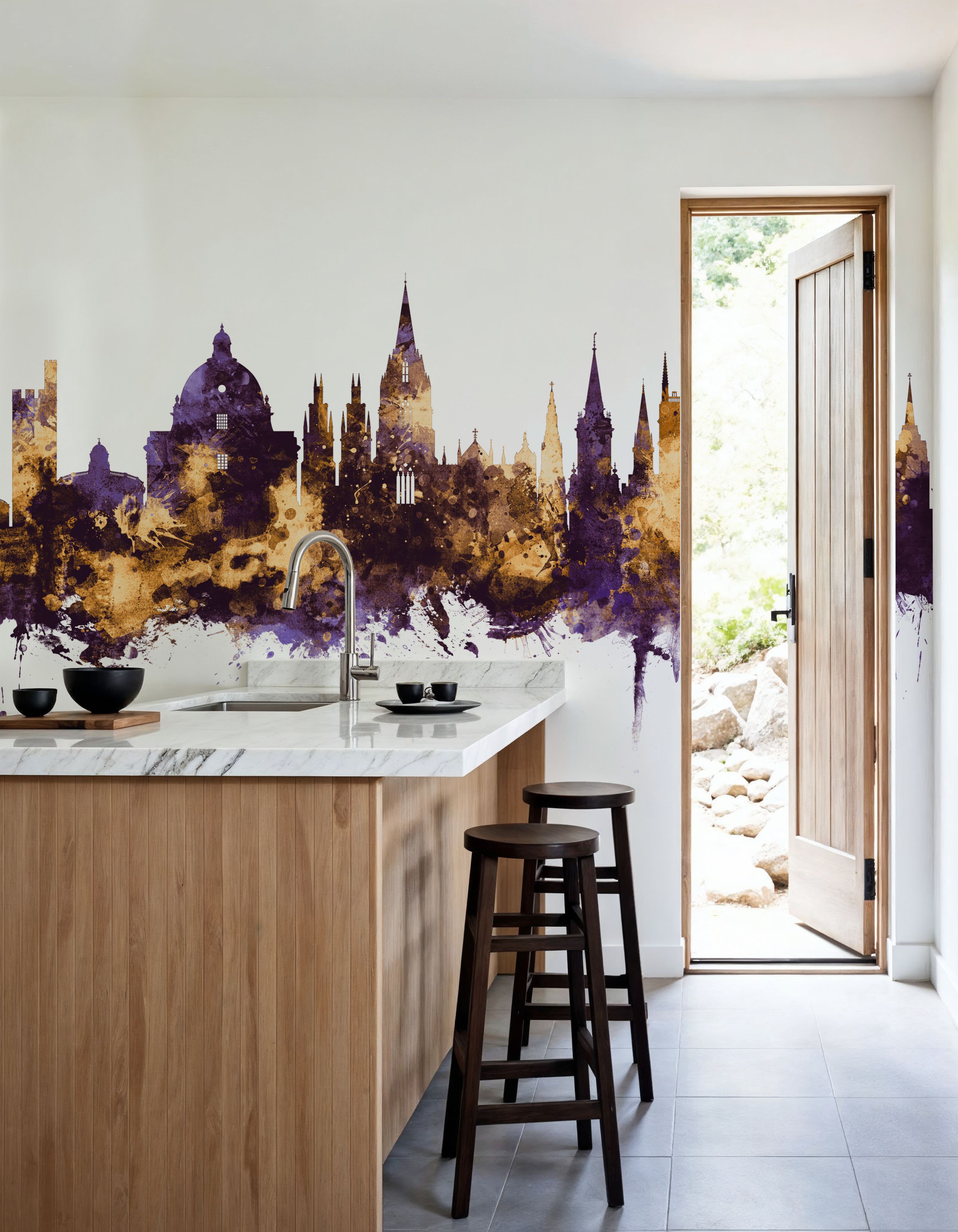 Oxford England Skyline Purple & Gold