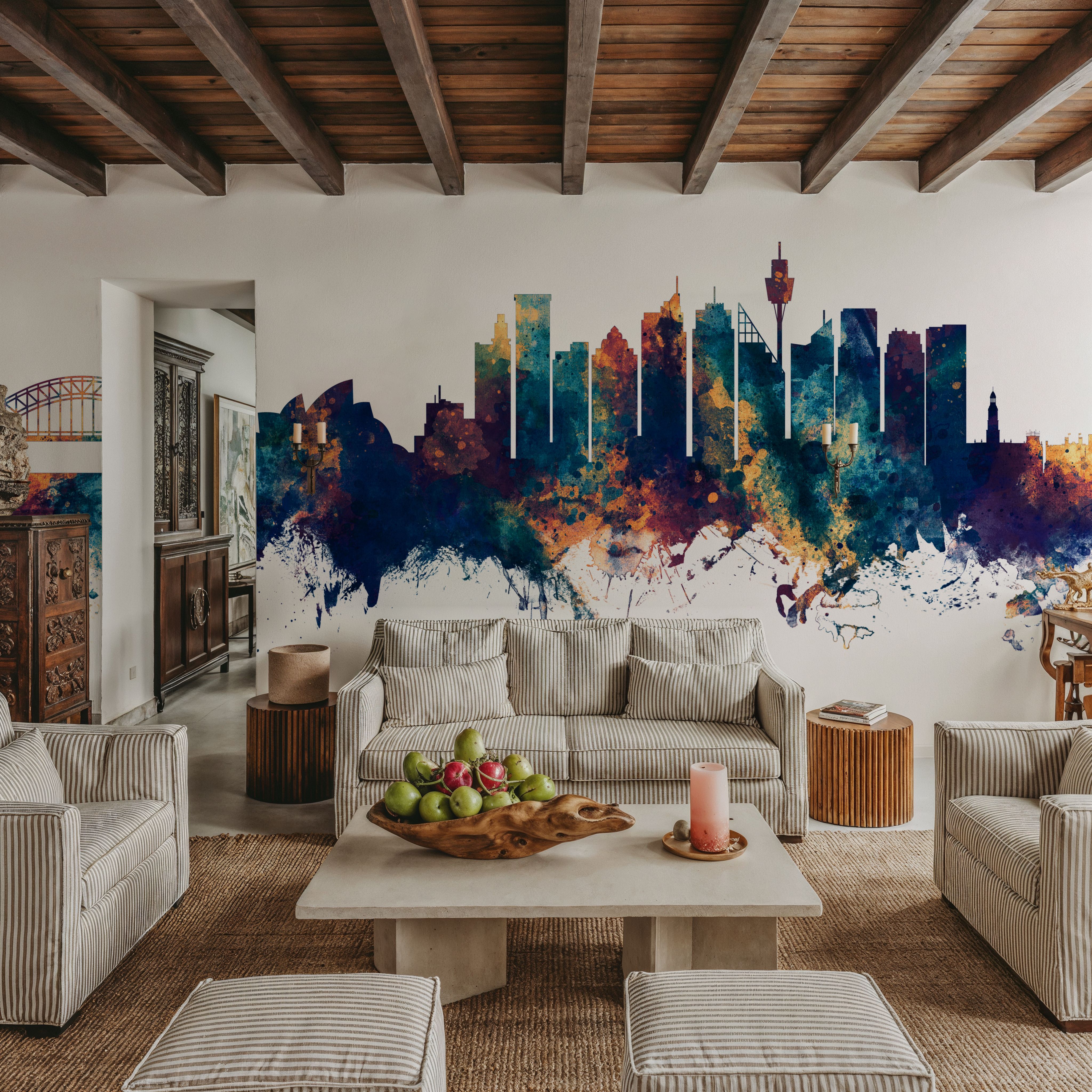 Sydney Australia Skyline Blue & Bronze