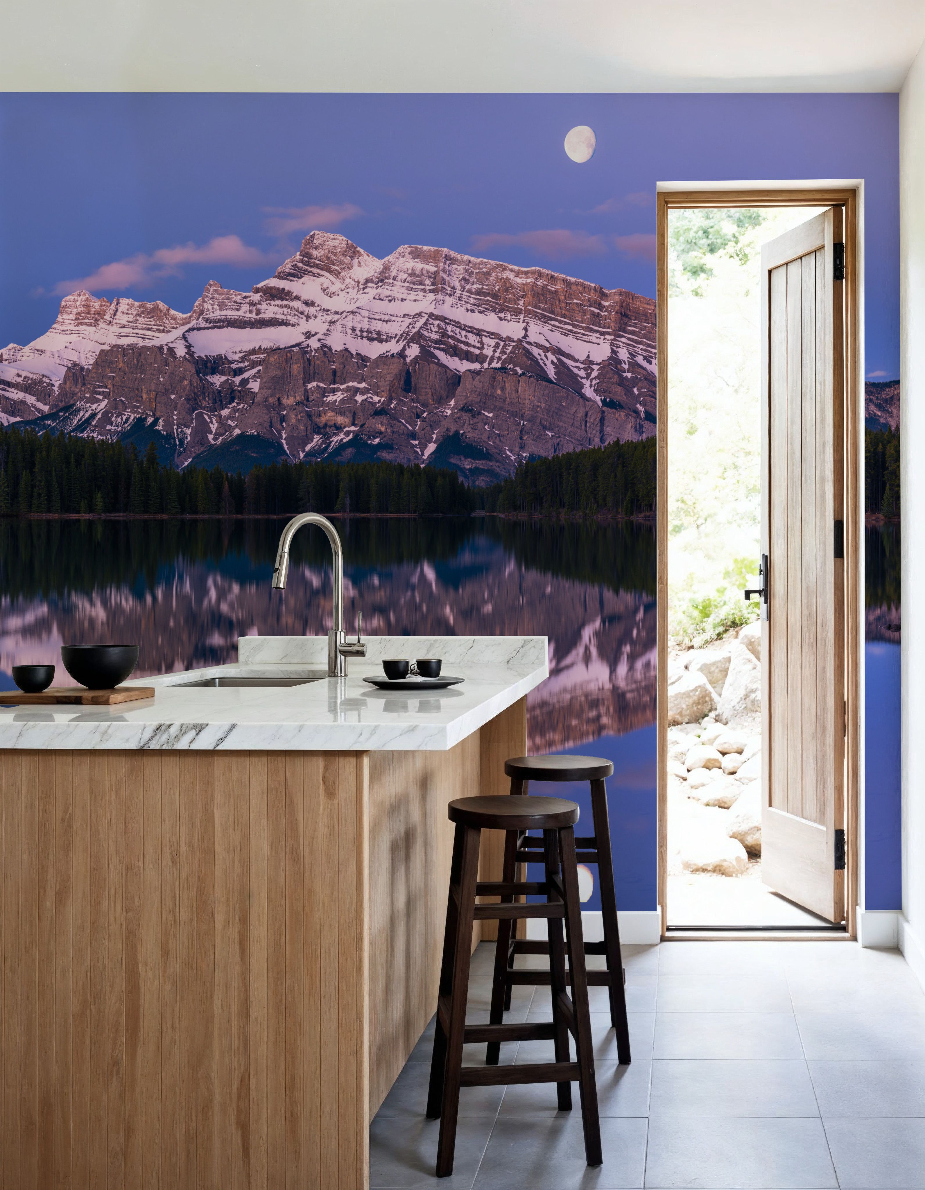 Mount Rundle Moon