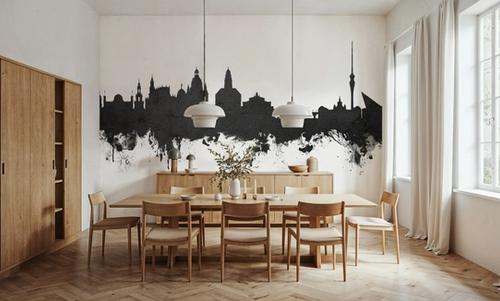 Dresden Germany Skyline Black & White