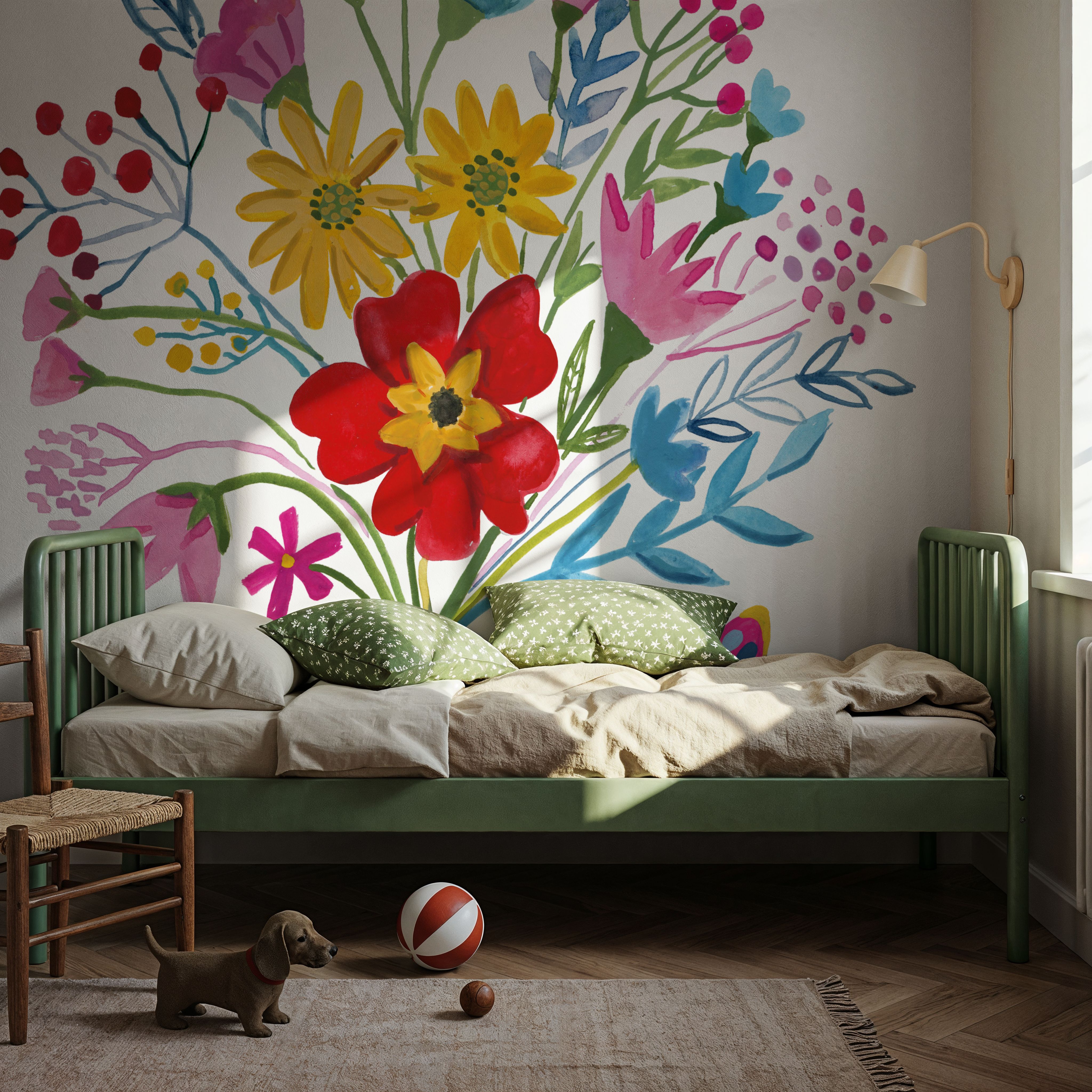 Wall Mural - Butterfly Bouquet I - Insects Animals mural wallpaper - Kids' Room - Wallism US - Premium, Textured or Peel & Stick