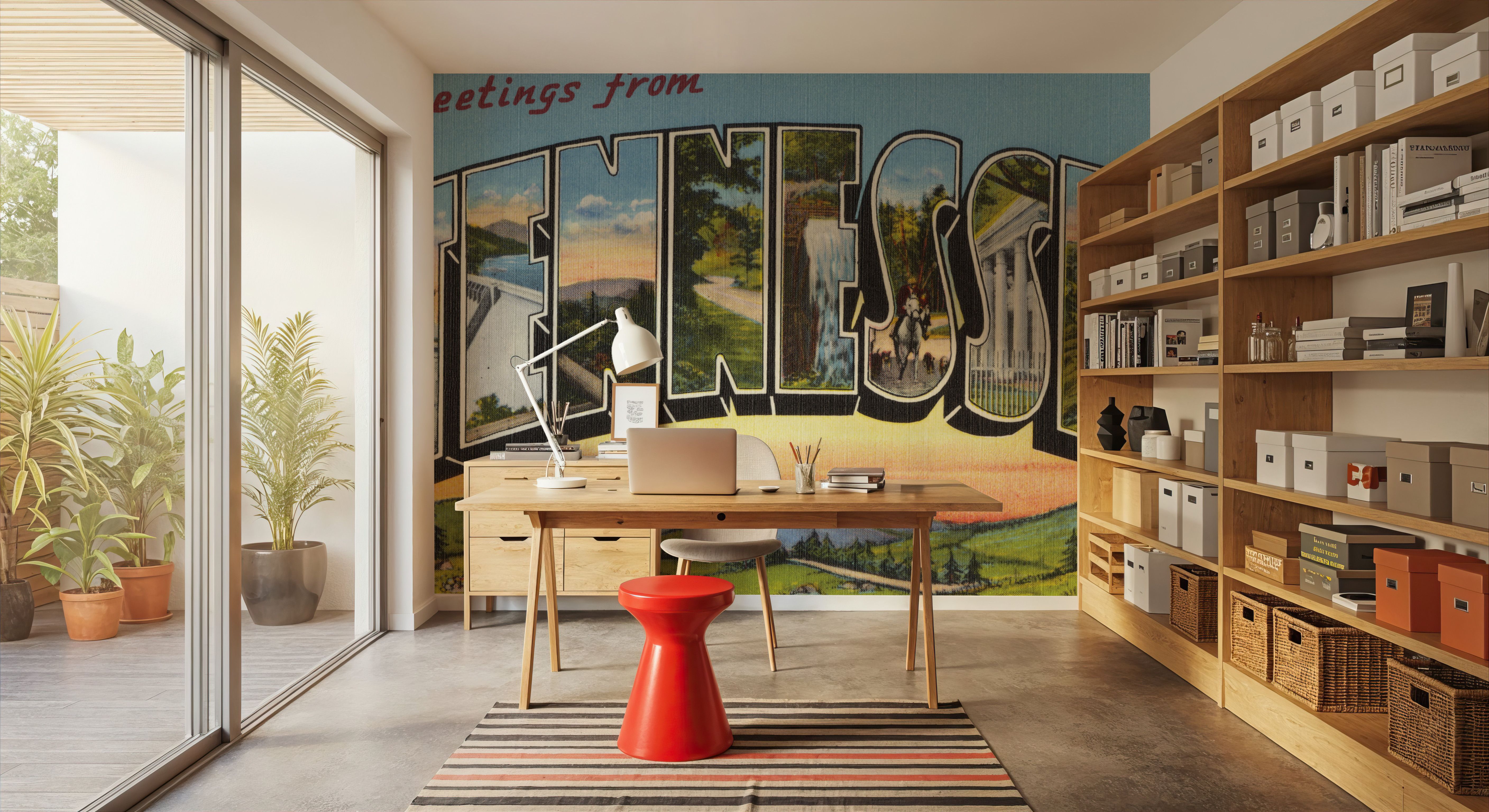 Greetings from Tennessee Landscape - Screenprint Postcard