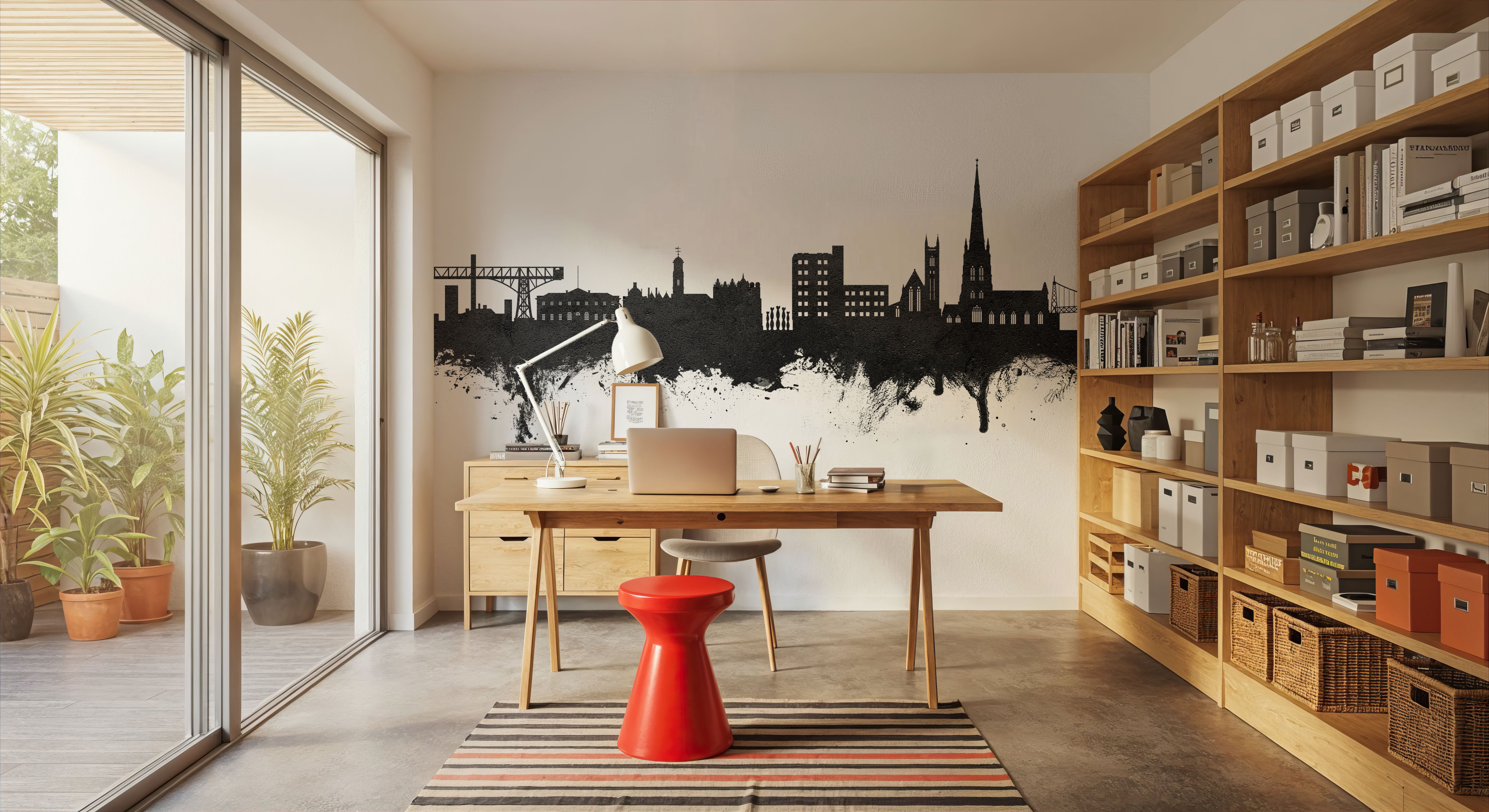 Warrington England Skyline Black & White