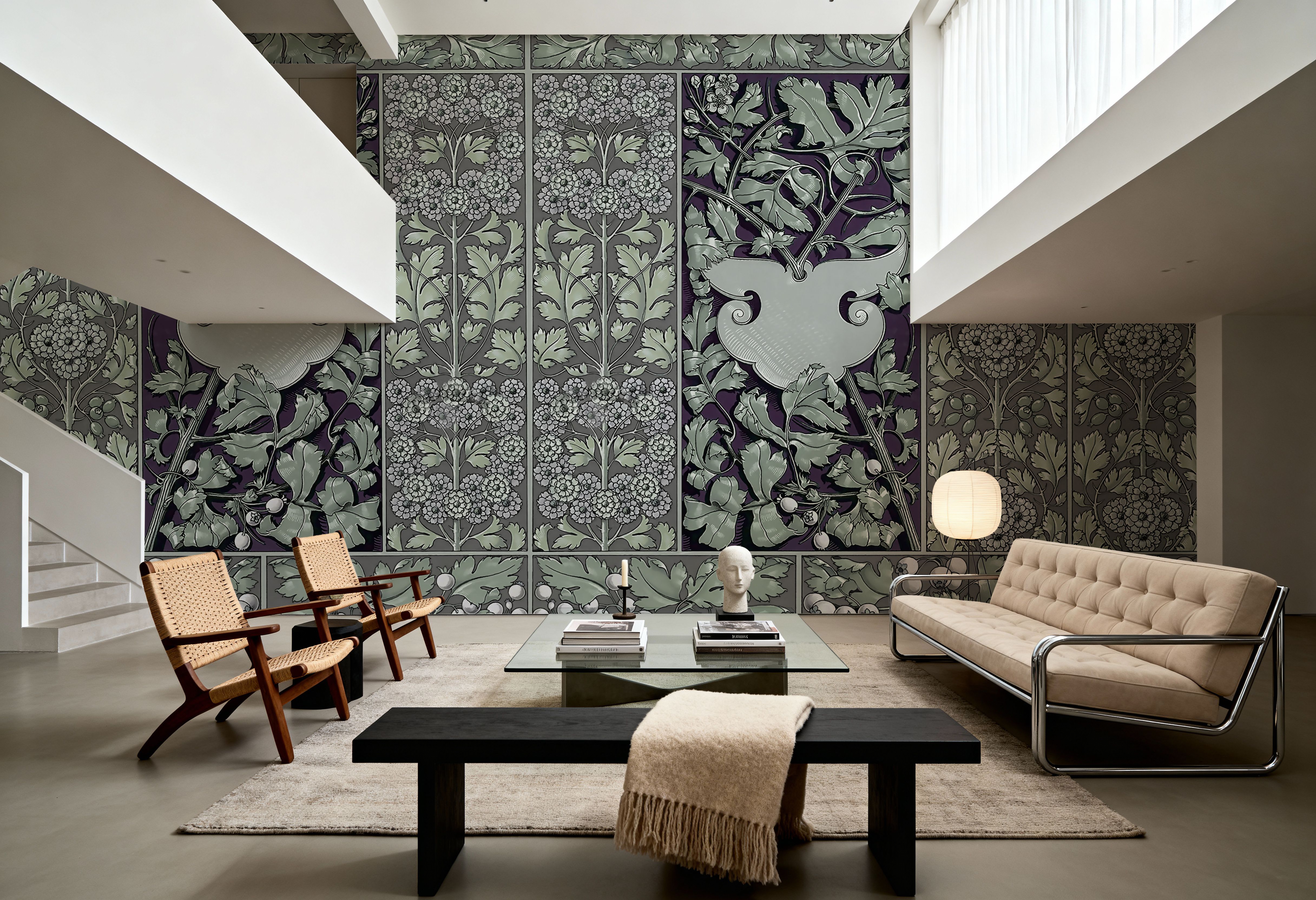 Flowers and Berries Green