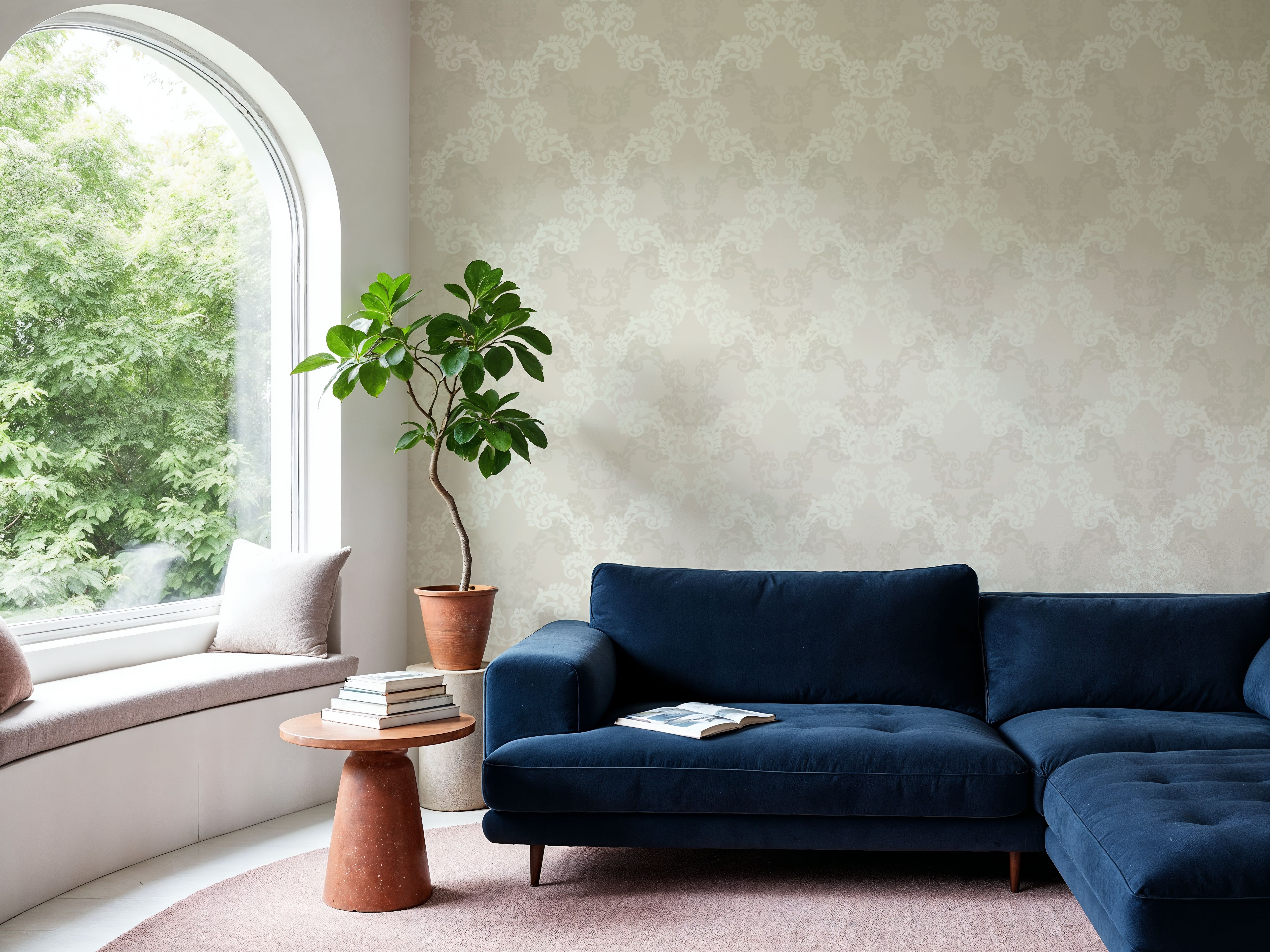 Overlay Damask White