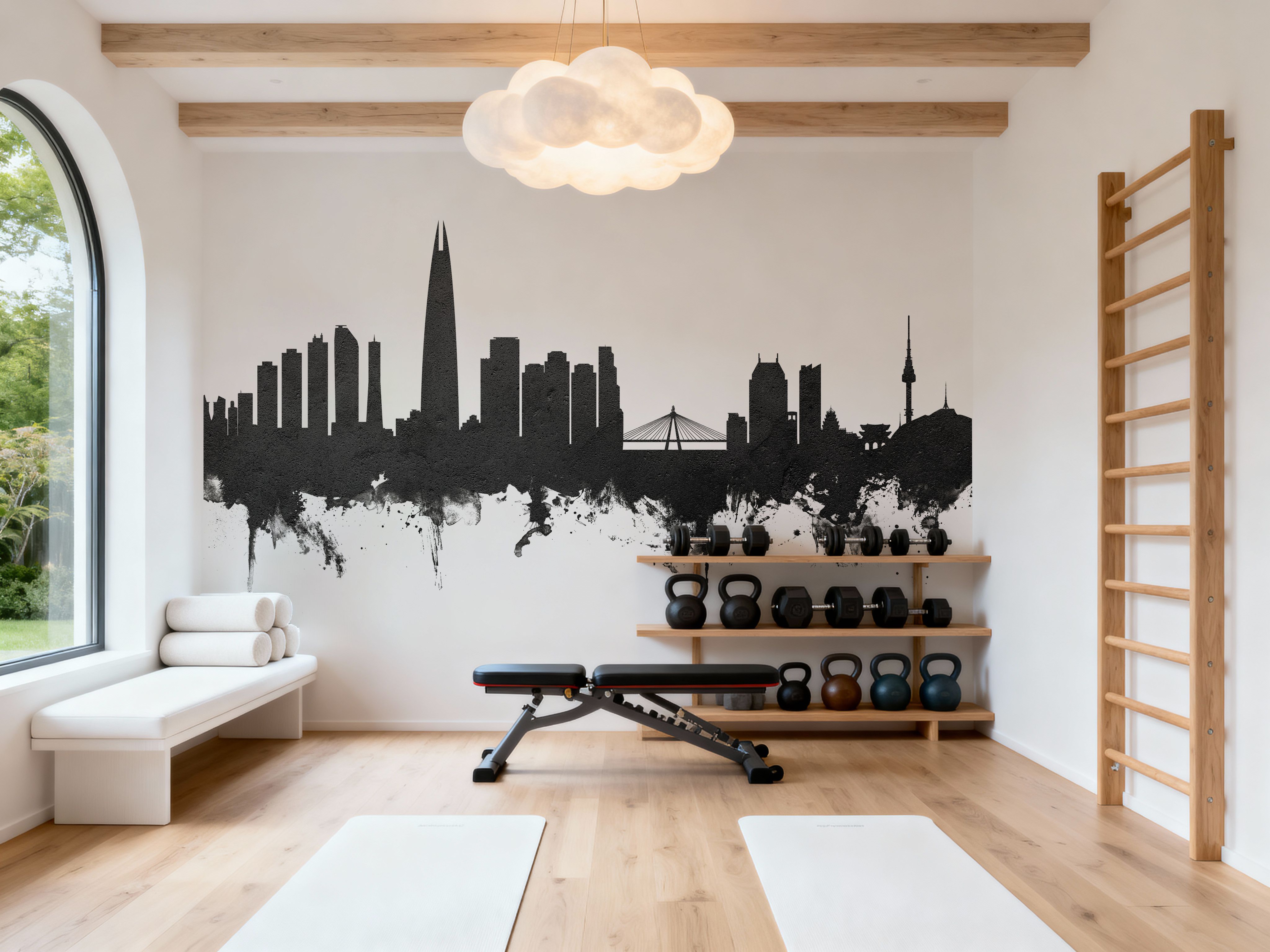 Seoul Skyline Black & White