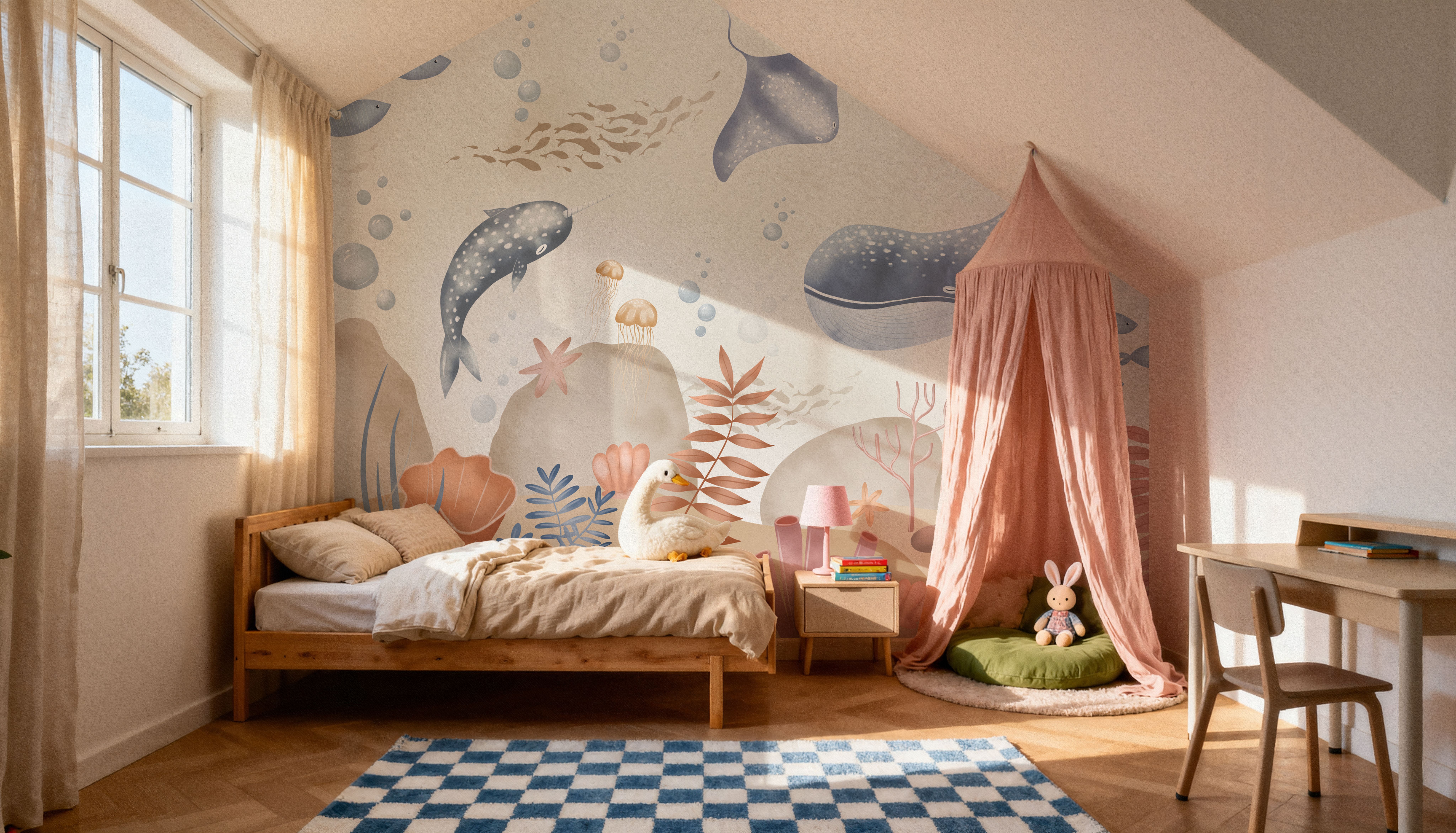 Ocean Paradise, Beige, Wallpaper