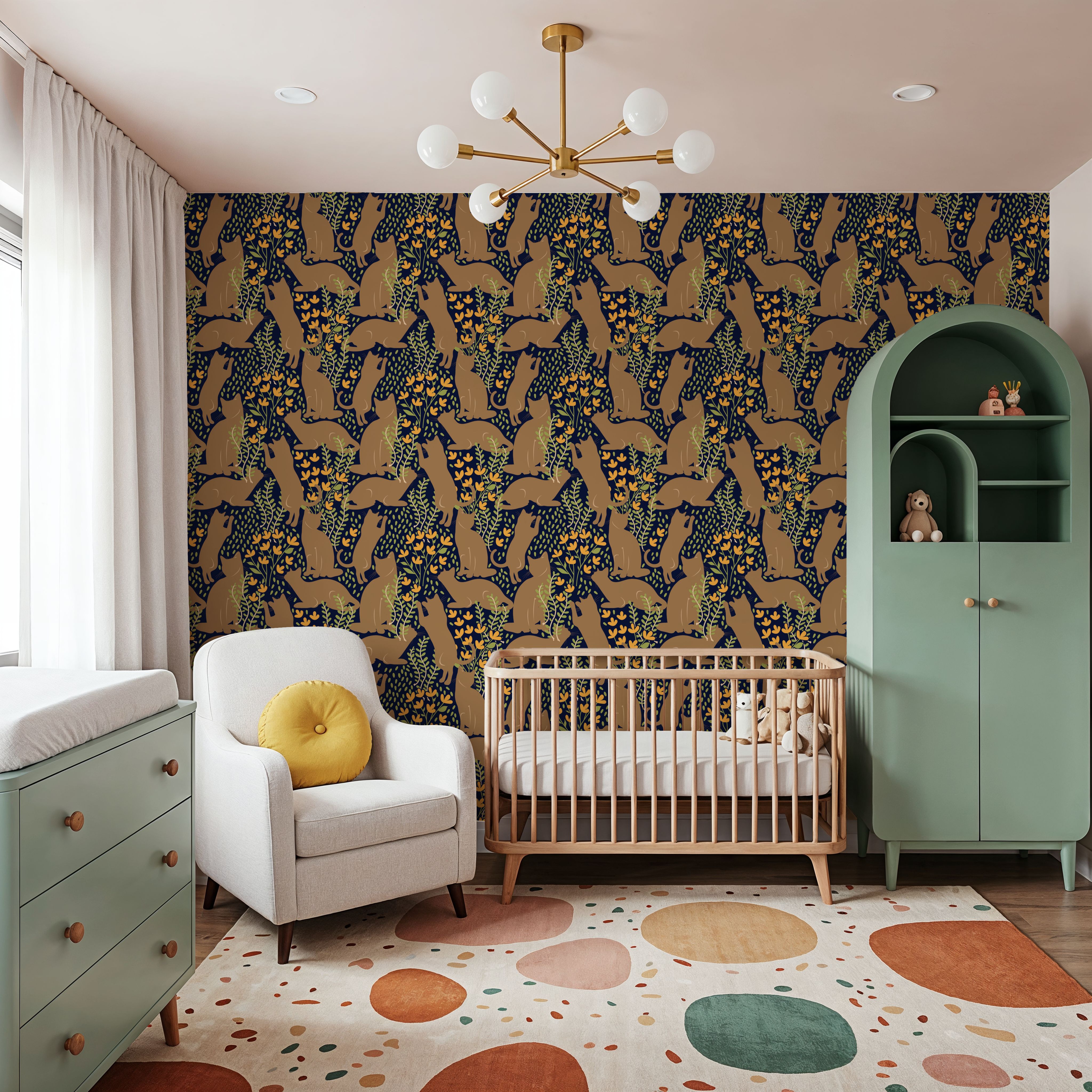 Hunters in The Garden, Navy & Beige