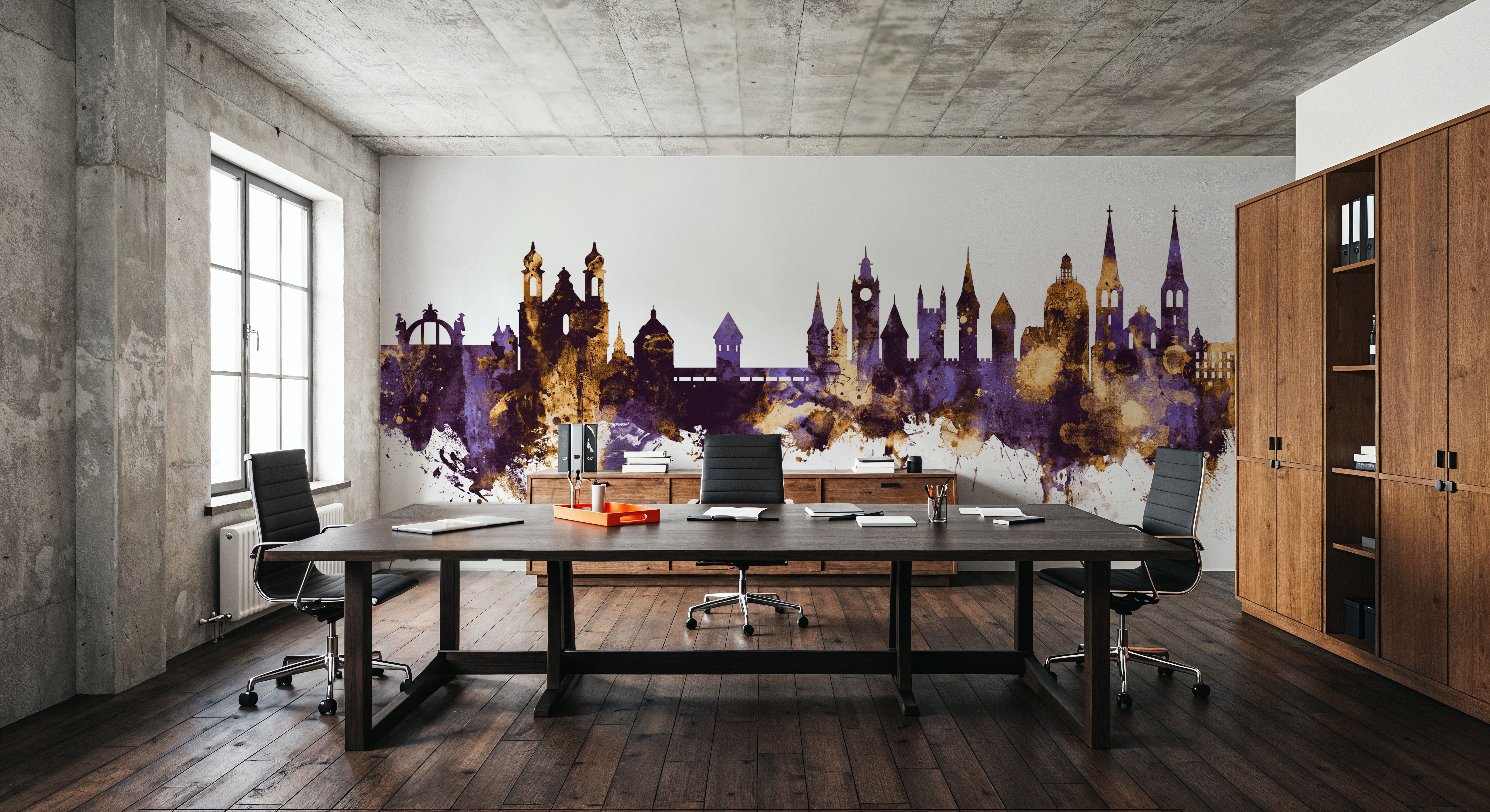 Lucerne Switzerland Luzern Skyline Purple & Gold