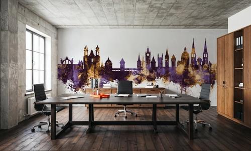 Lucerne Switzerland Luzern Skyline Purple & Gold
