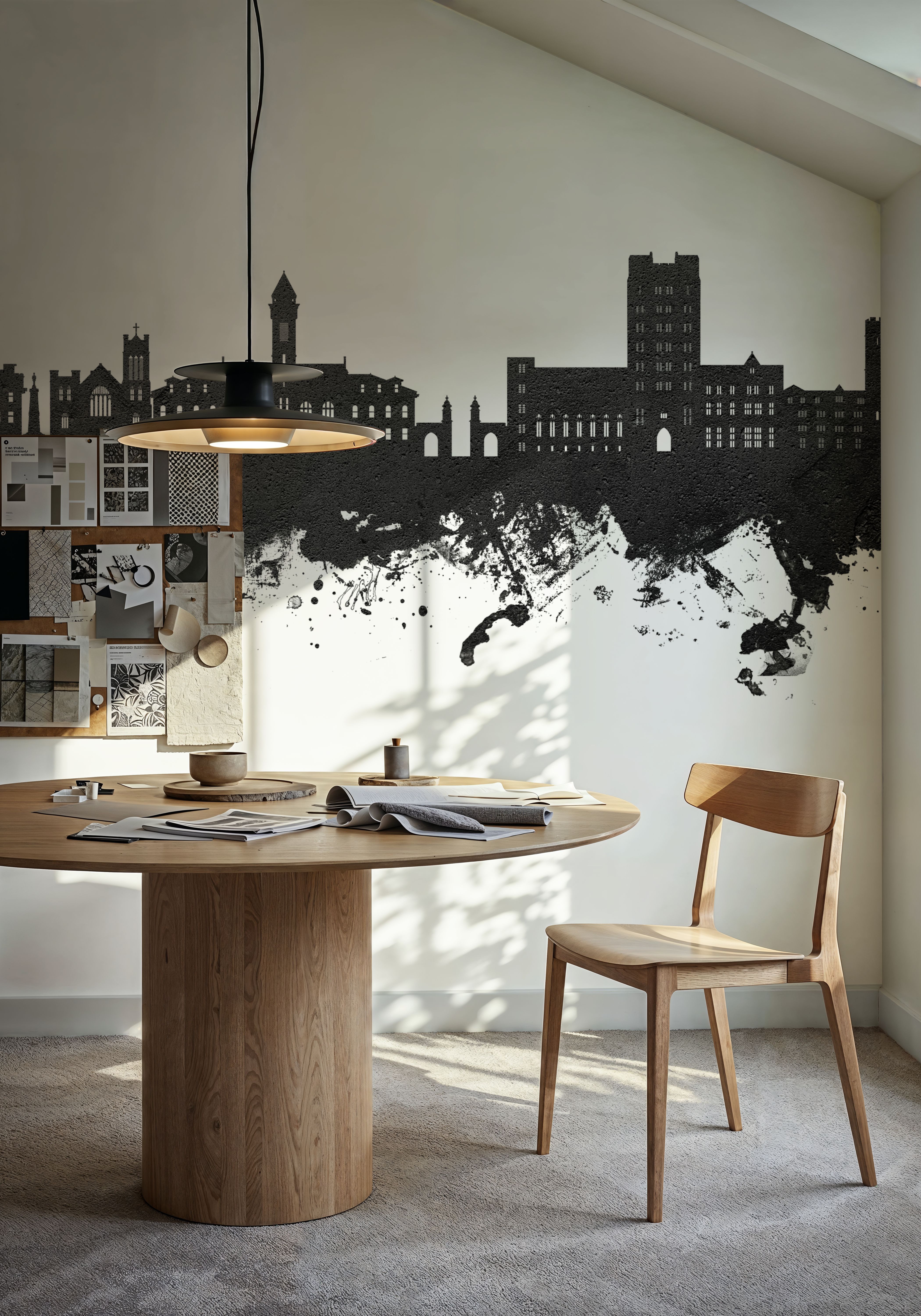 Bloomington Indiana Skyline Black & White