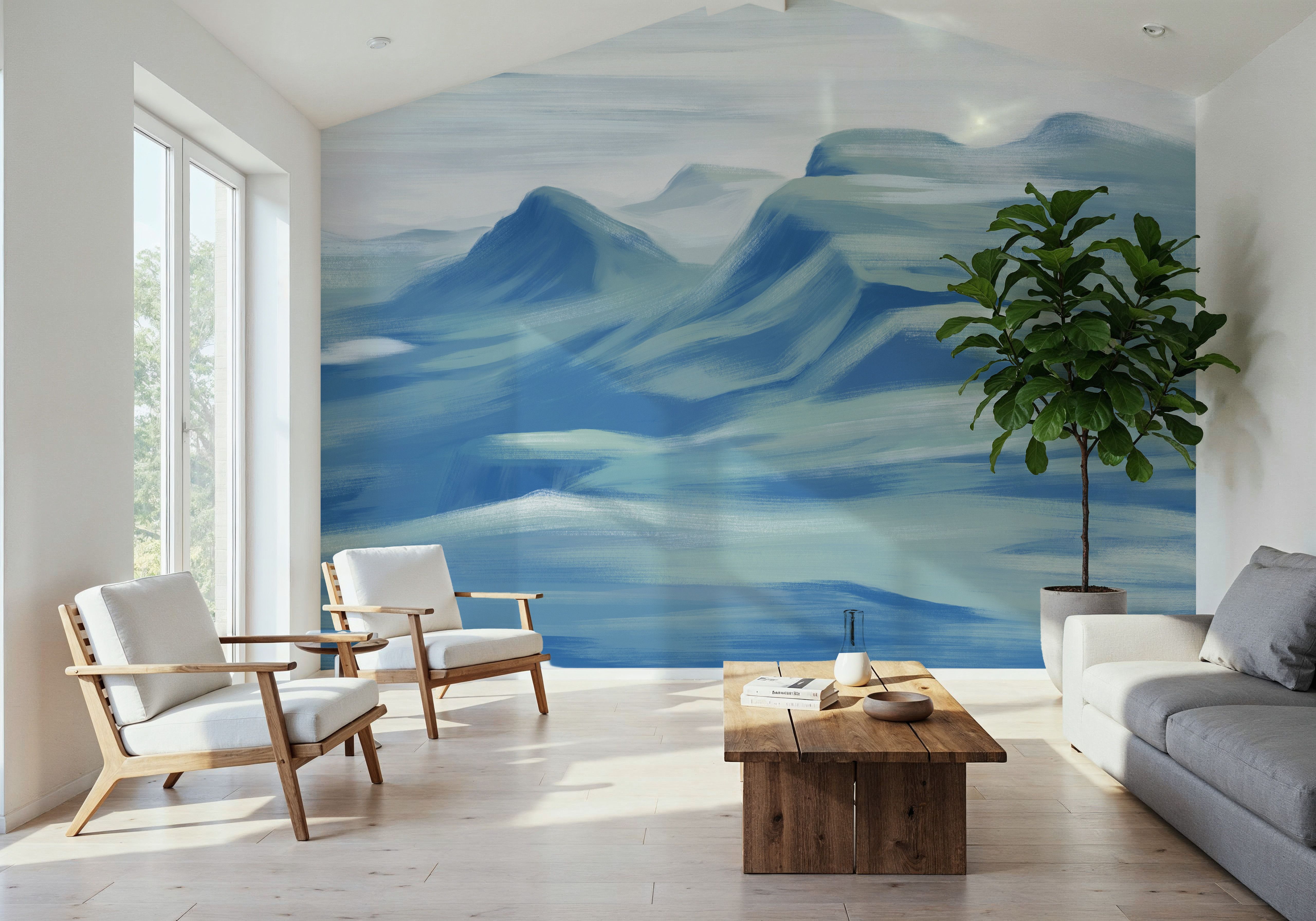 Oil Mountain, Blues, Wallpaper