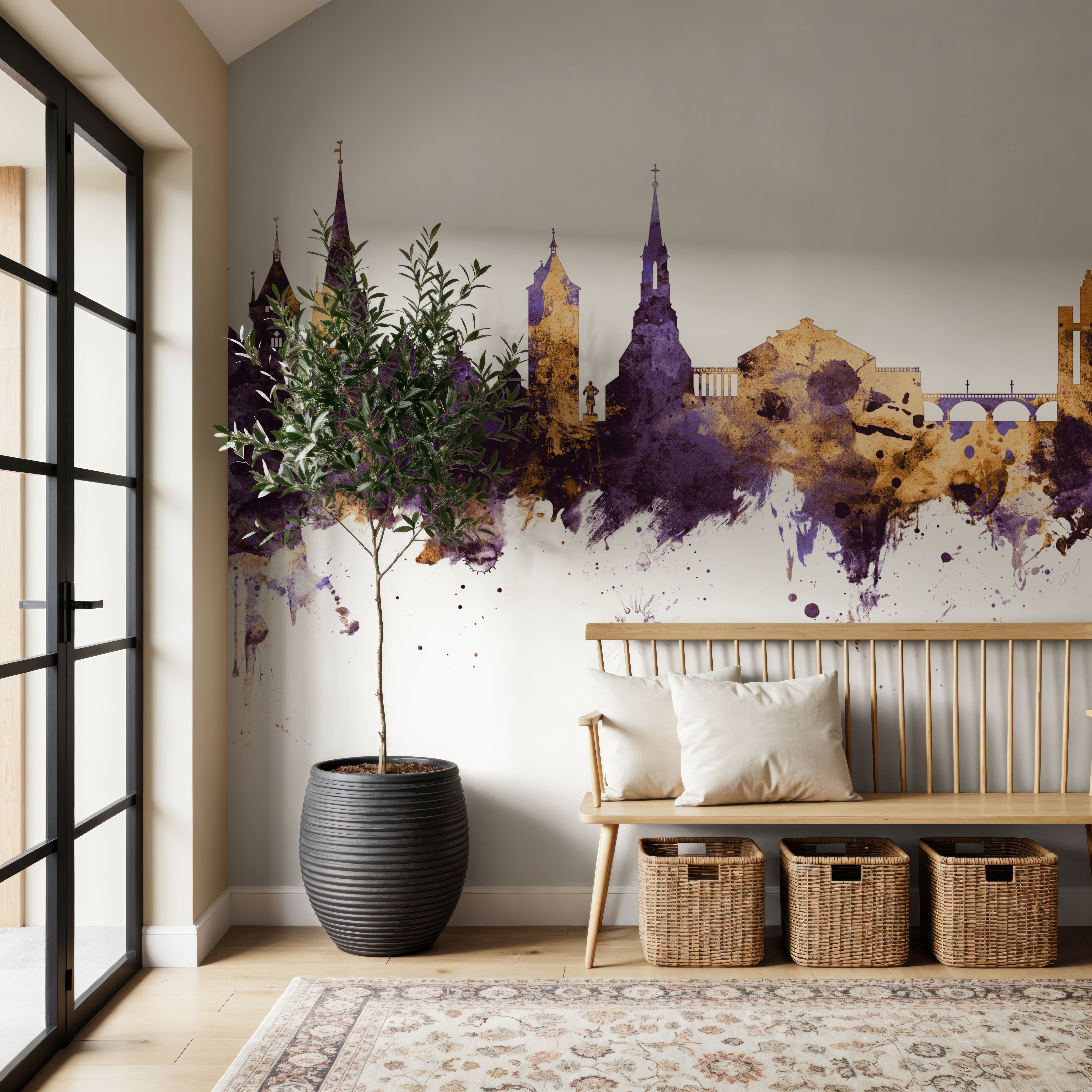 Schaffhausen Switzerland Skyline Purple & Gold