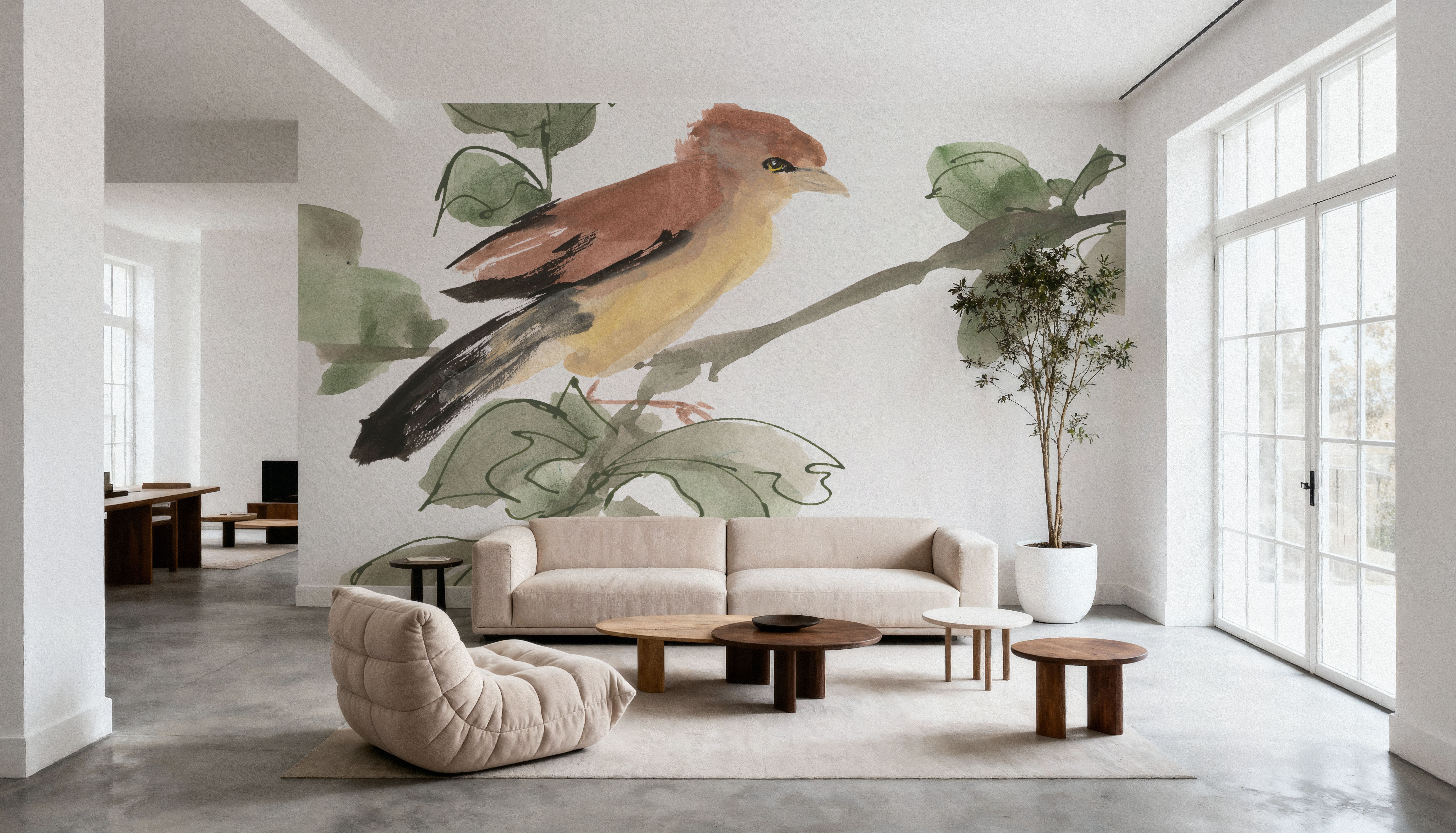 Bird and Leaves III