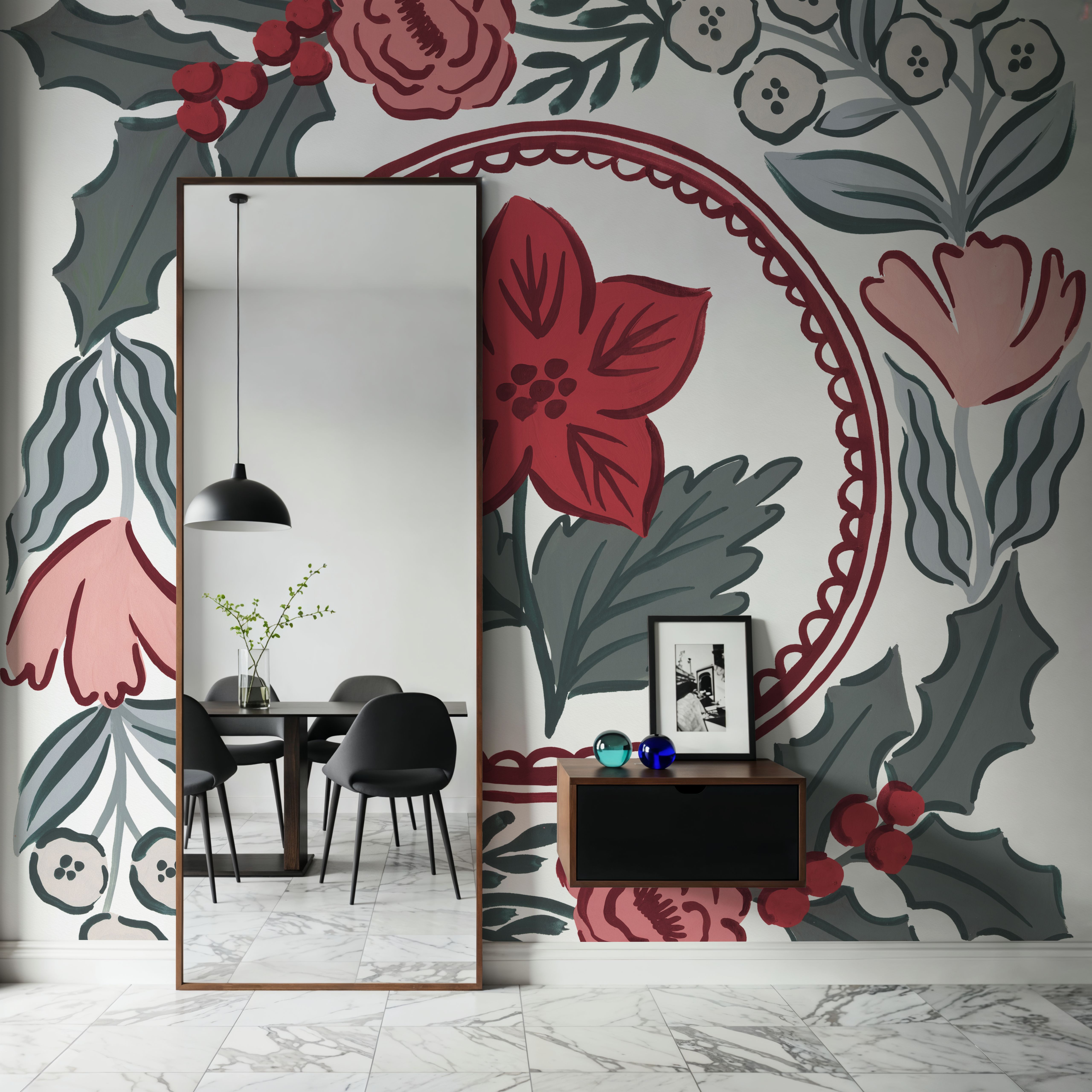 Wall Mural - Christmas Reverie V - Dining Room - Wallism US - Premium, Textured or Peel & Stick