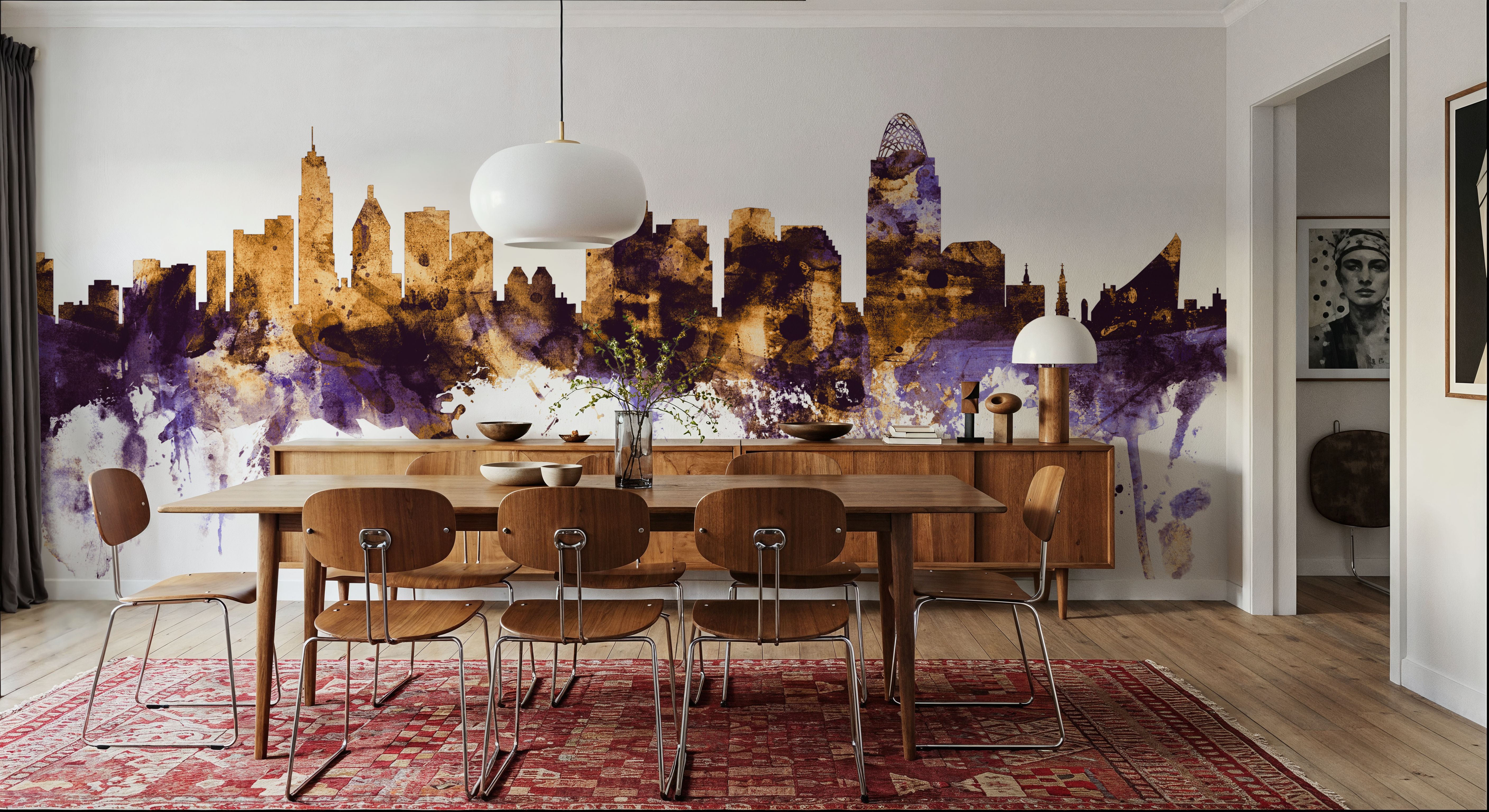 Cincinnati Ohio Skyline Purple & Gold