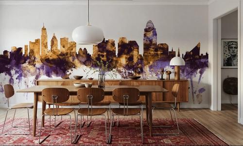 Cincinnati Ohio Skyline Purple & Gold