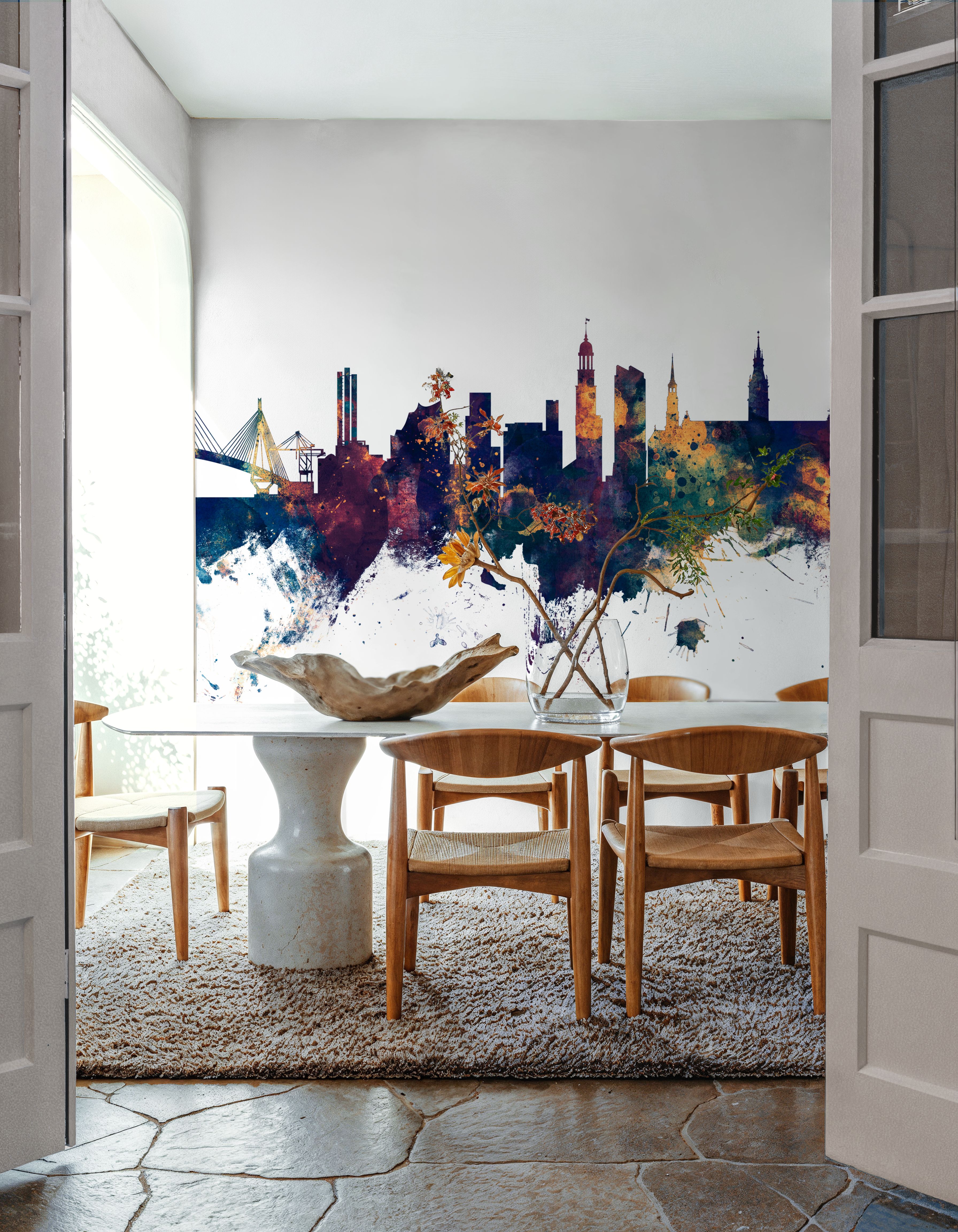 Hamburg Germany Skyline Blue & Bronze