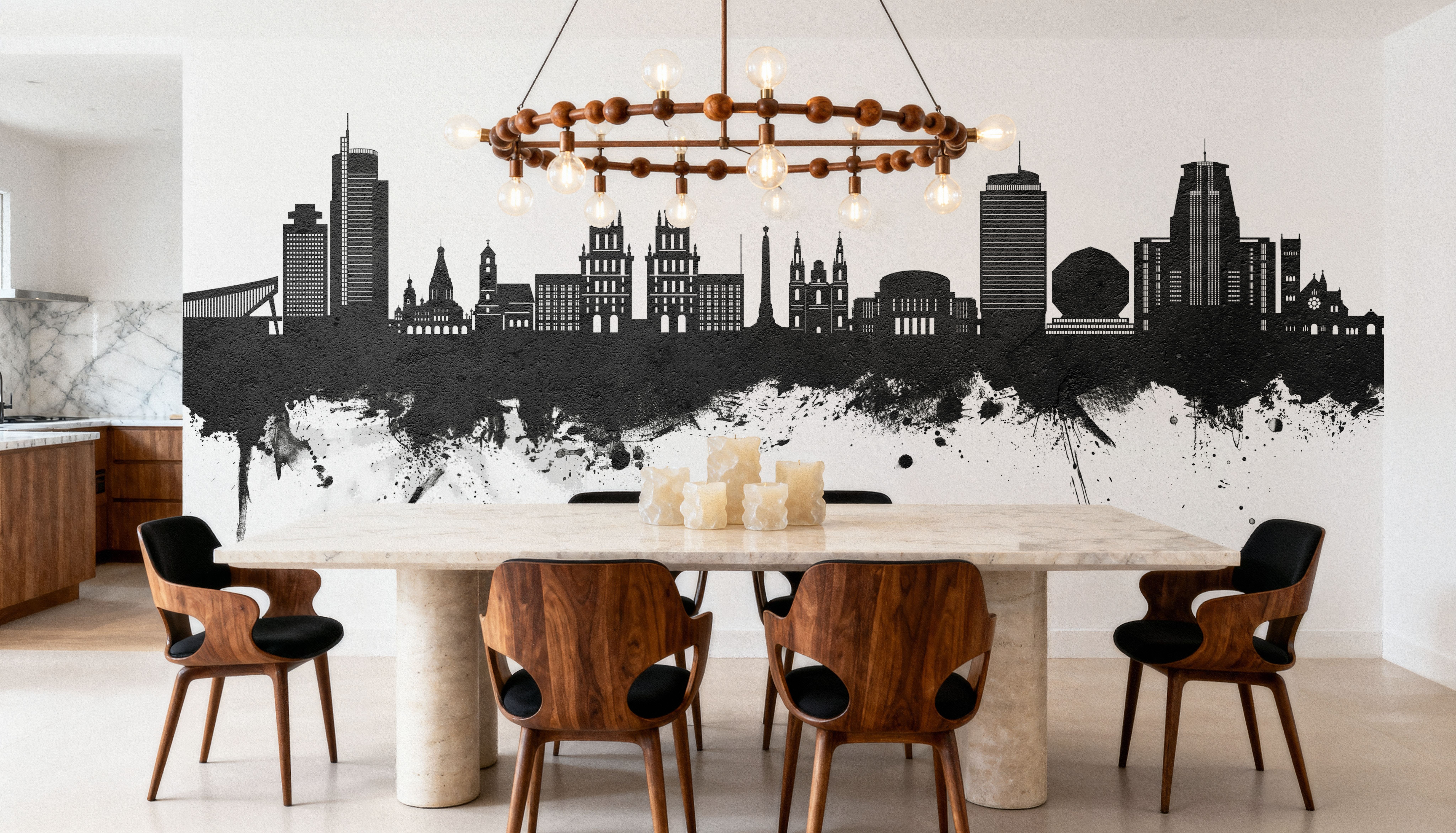 Minsk Belarus Skyline Black & White