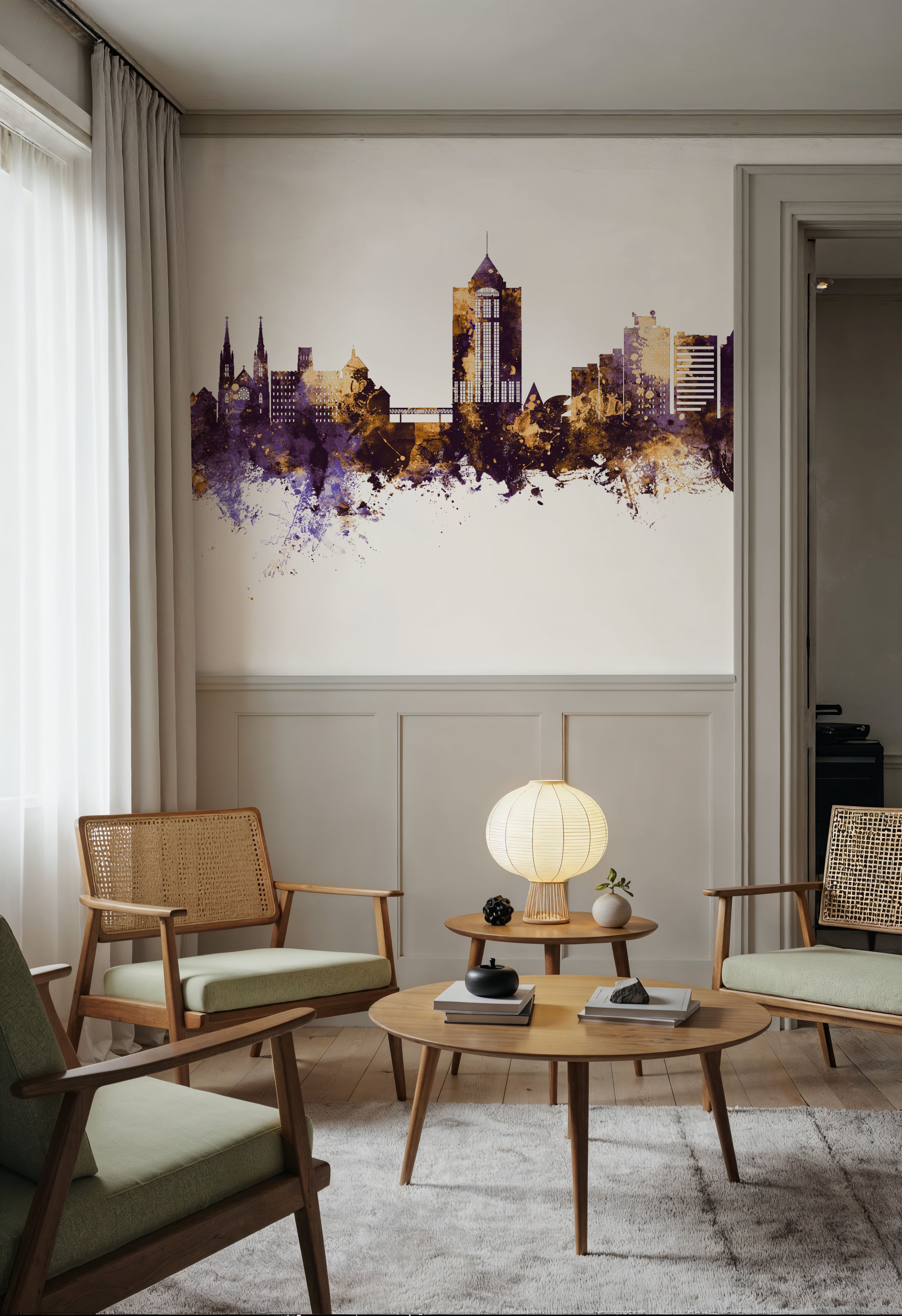 Roanoke Virginia Skyline Purple & Gold