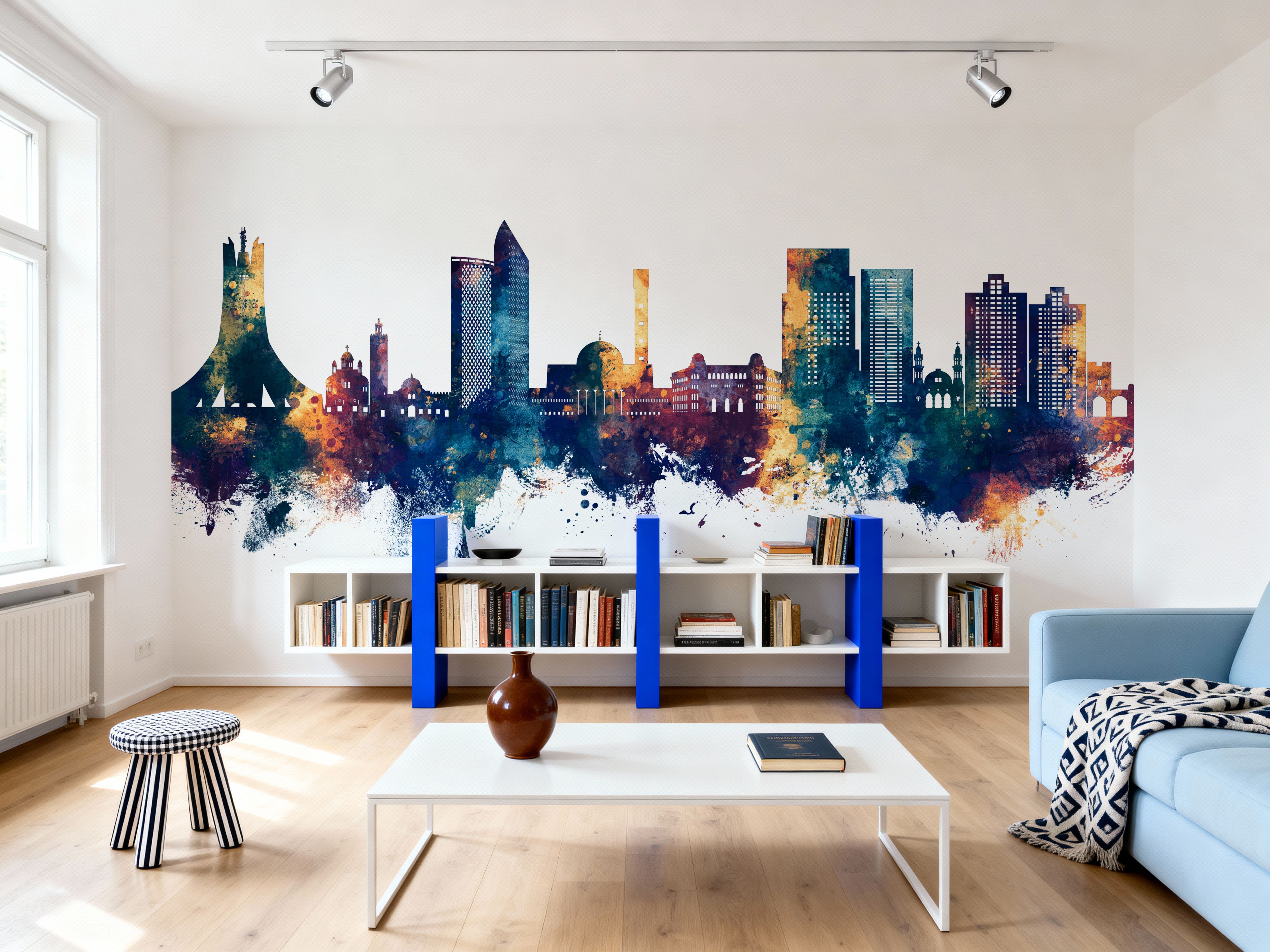 Algiers Algeria Skyline Blue & Bronze