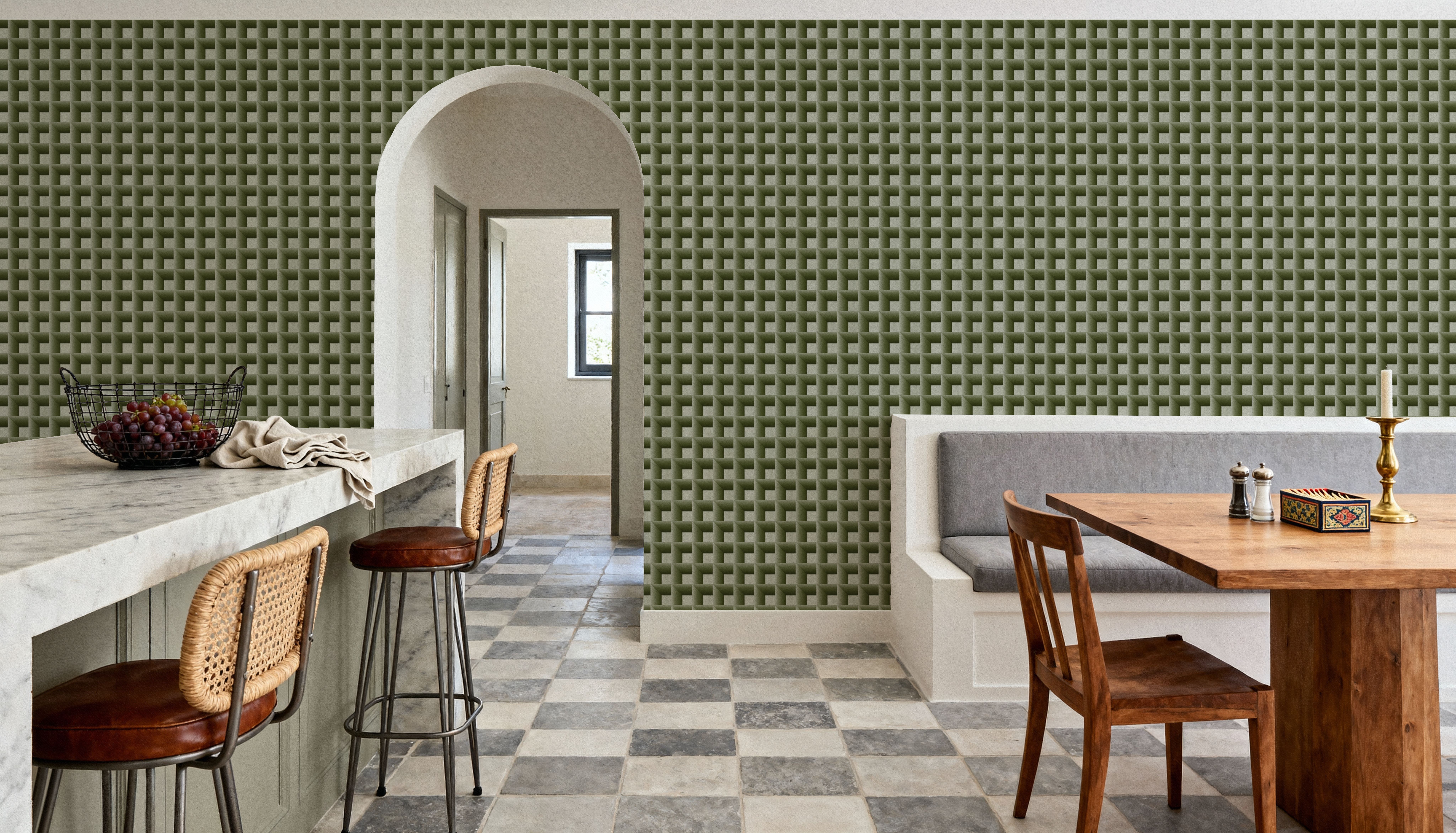 Decorative Cubes, Forest Green