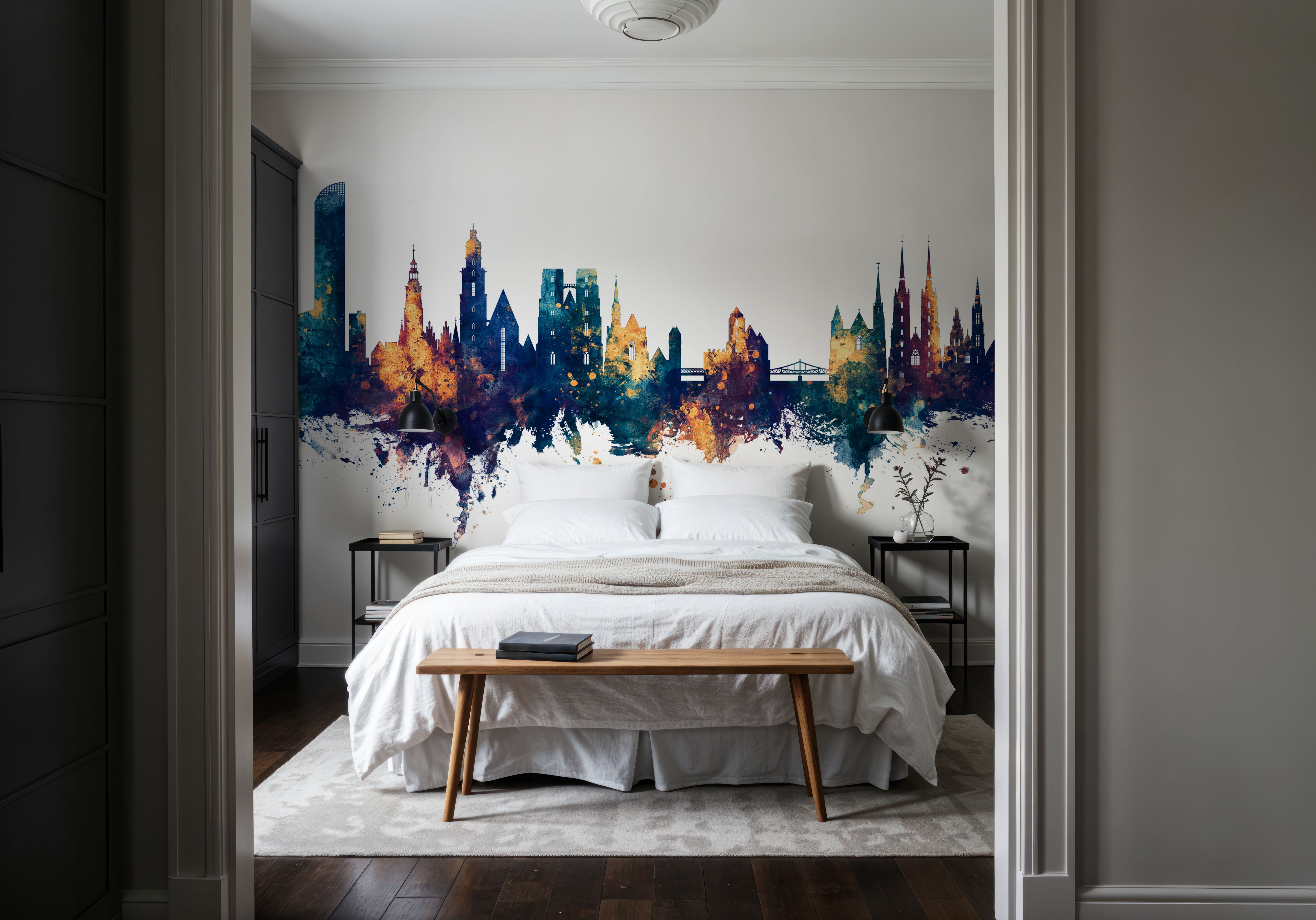 Wroclaw Poland Skyline Blue & Bronze