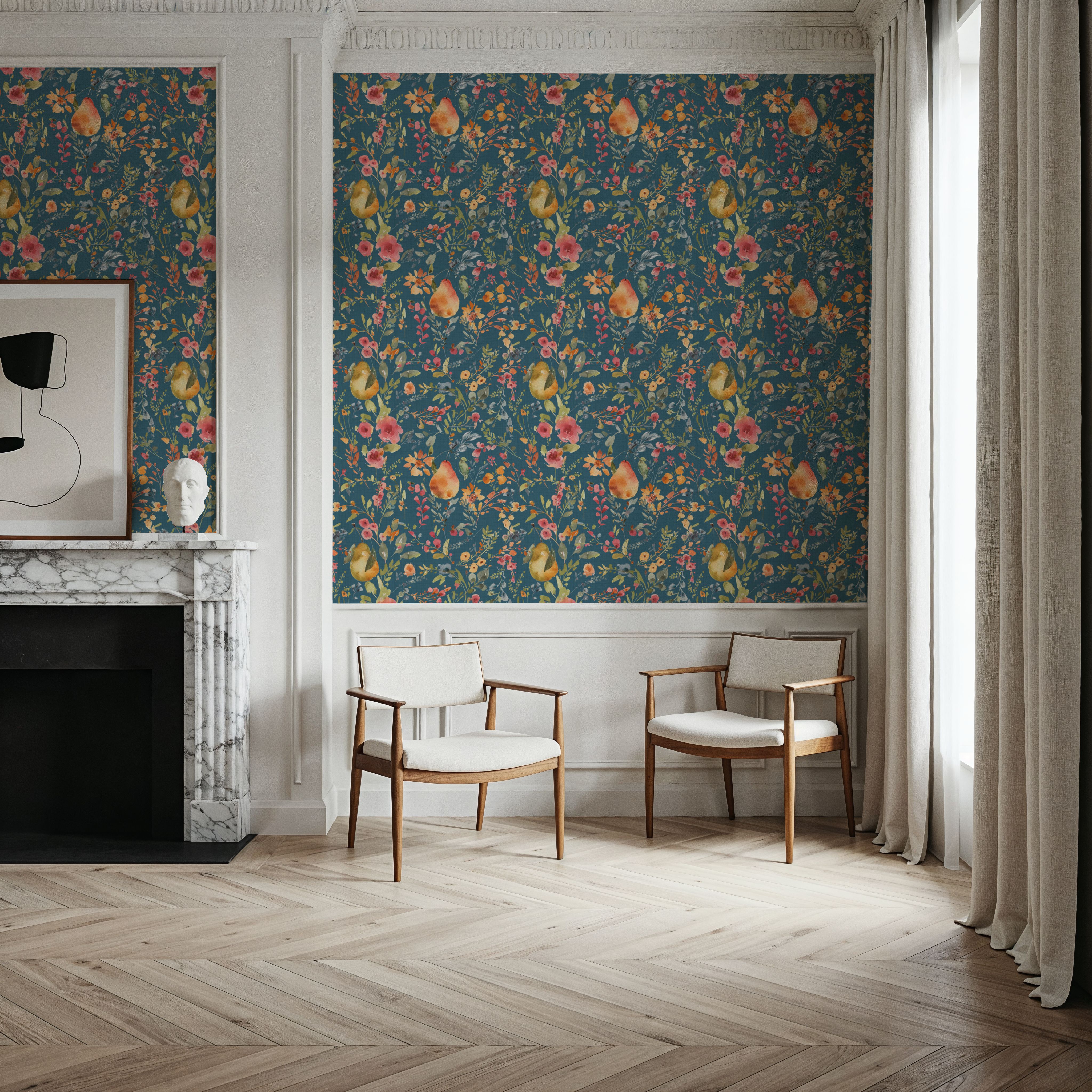 Time to Share Flowers and Pears Blue