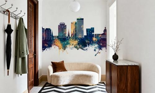 Columbia South Carolina Skyline Blue & Bronze