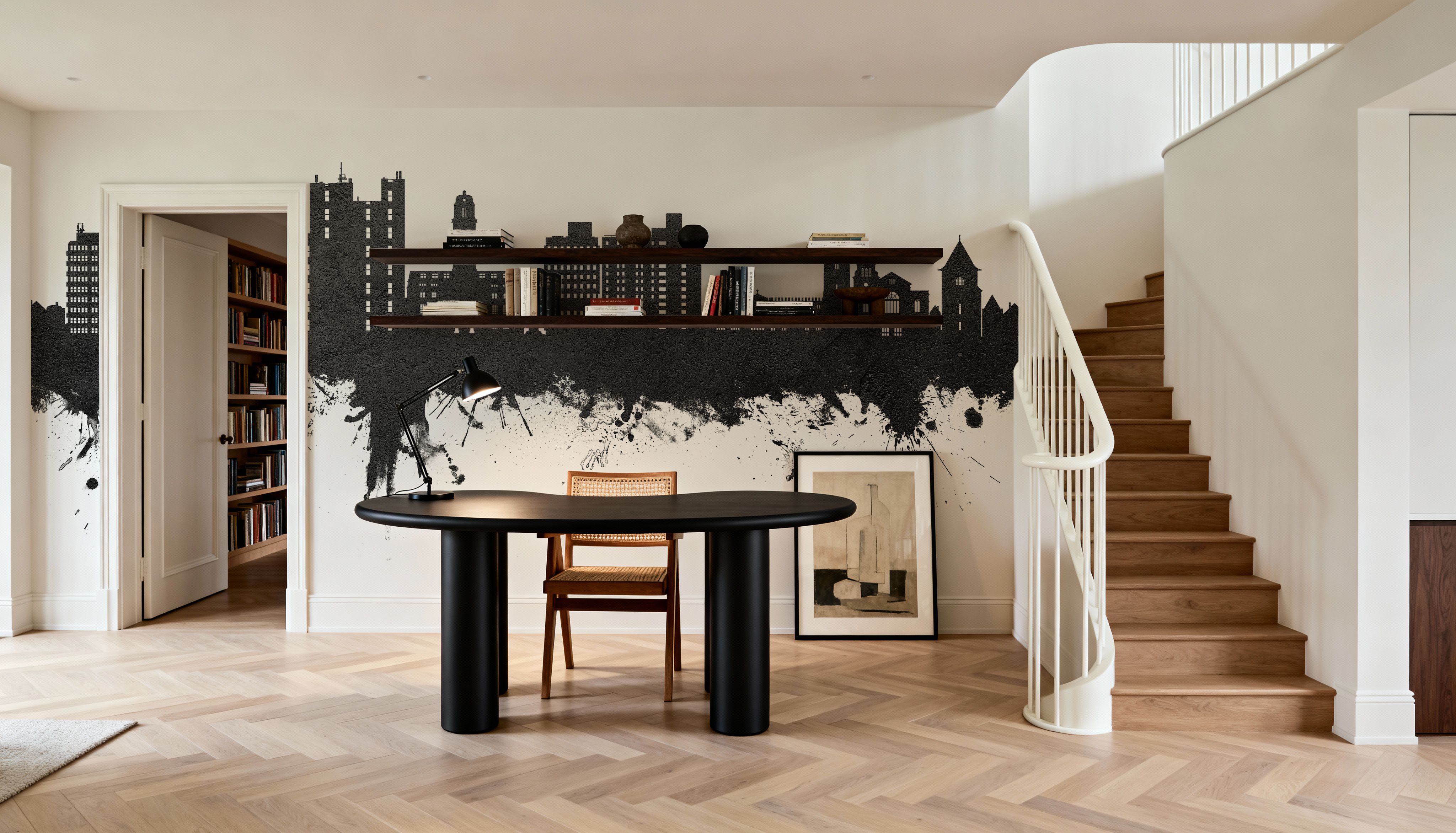 Luton England Skyline Black & White, Carte da parati