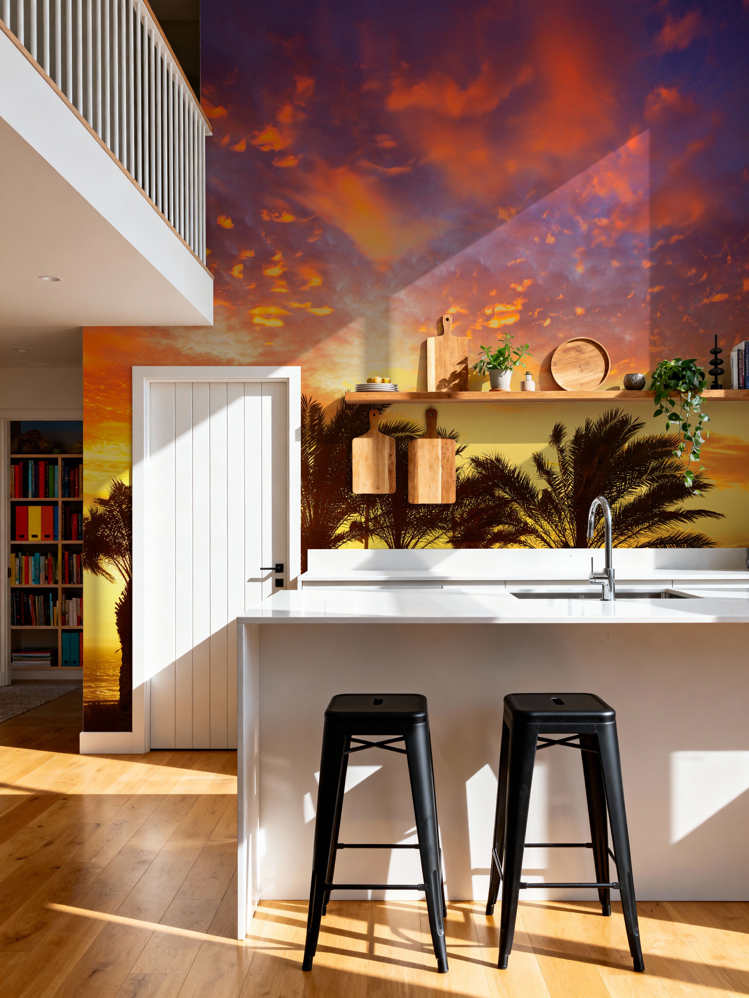 Blue Orange and Yellow Palms