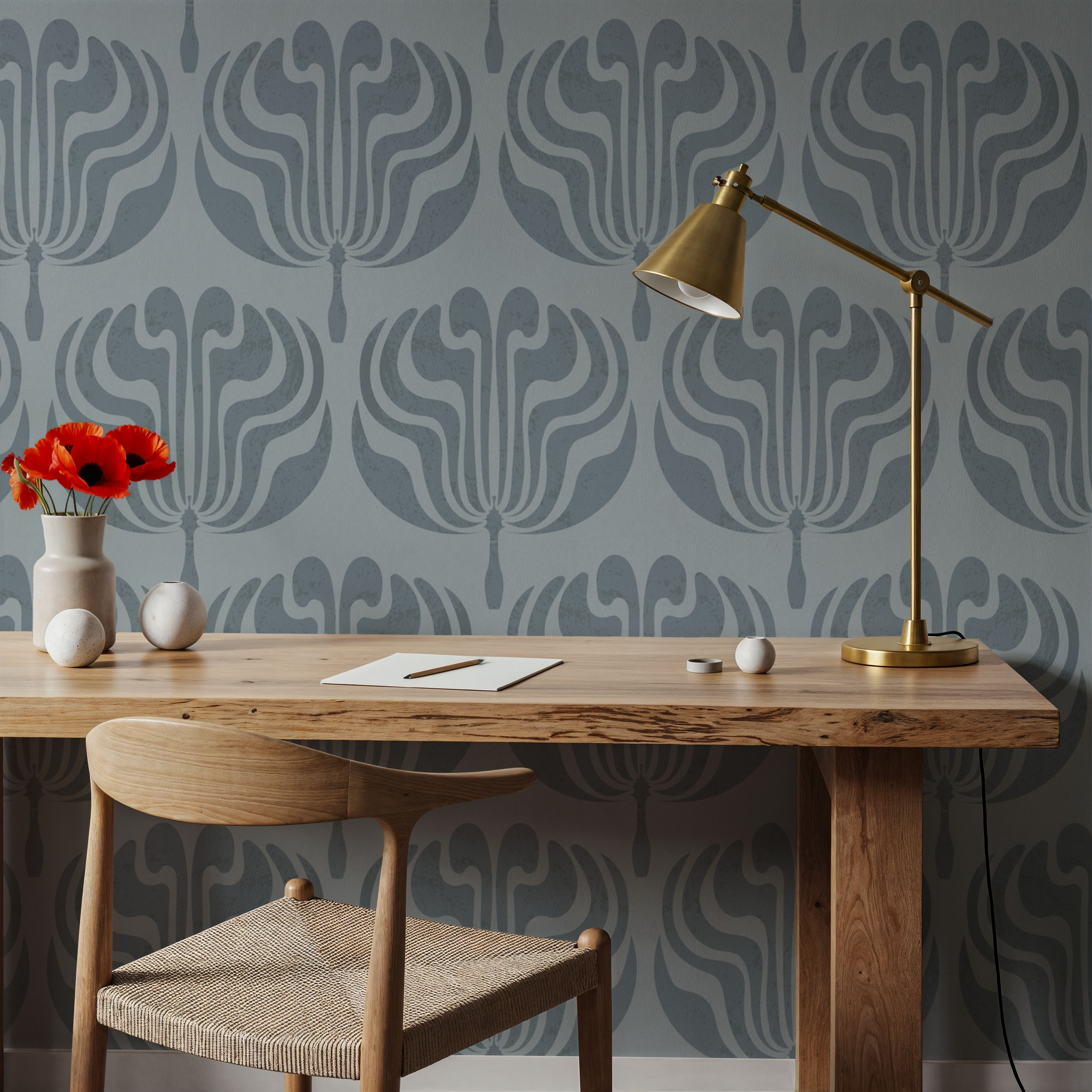 Fan Damask Hint of Green