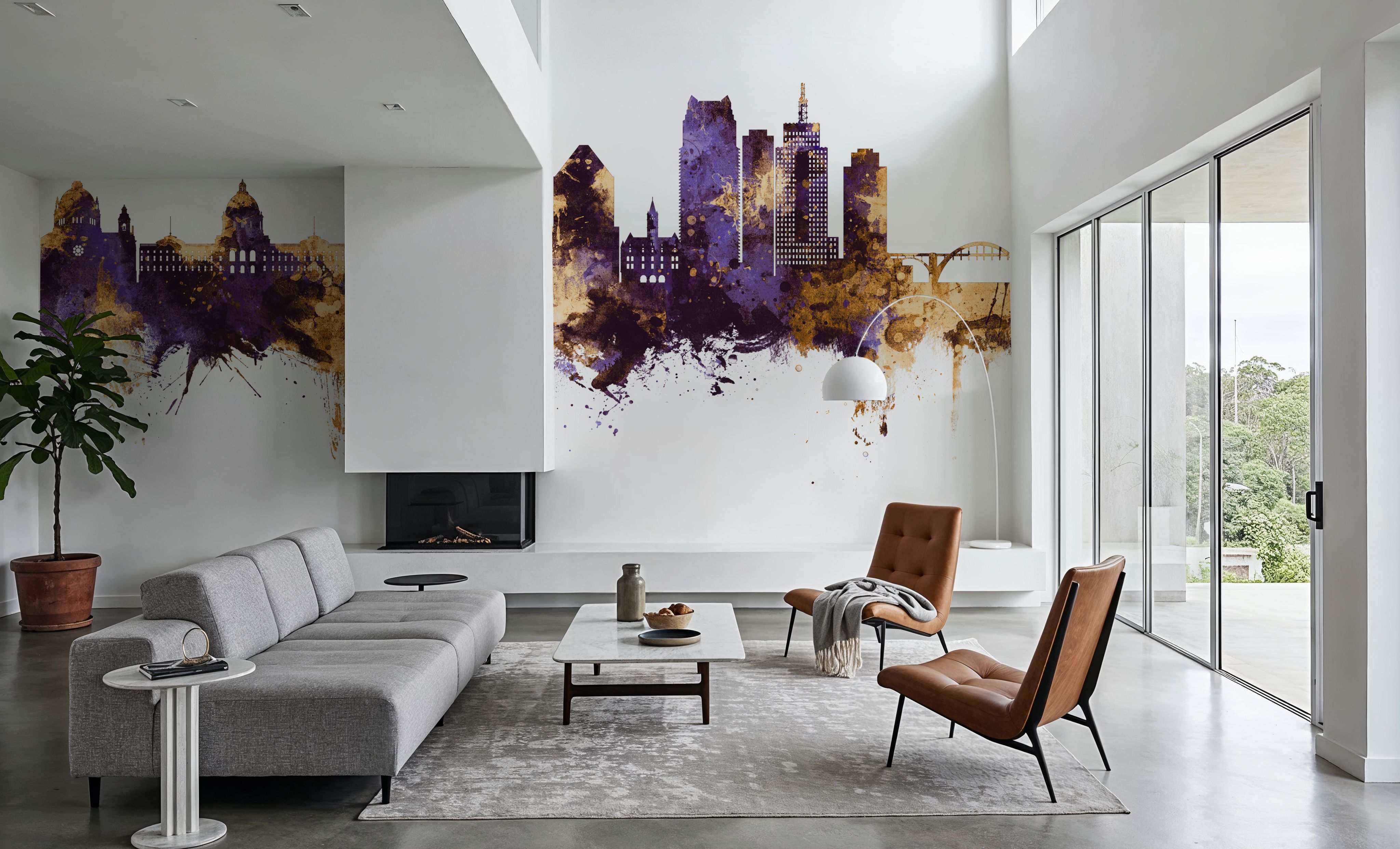 Saint Paul Minnesota Skyline Purple & Gold