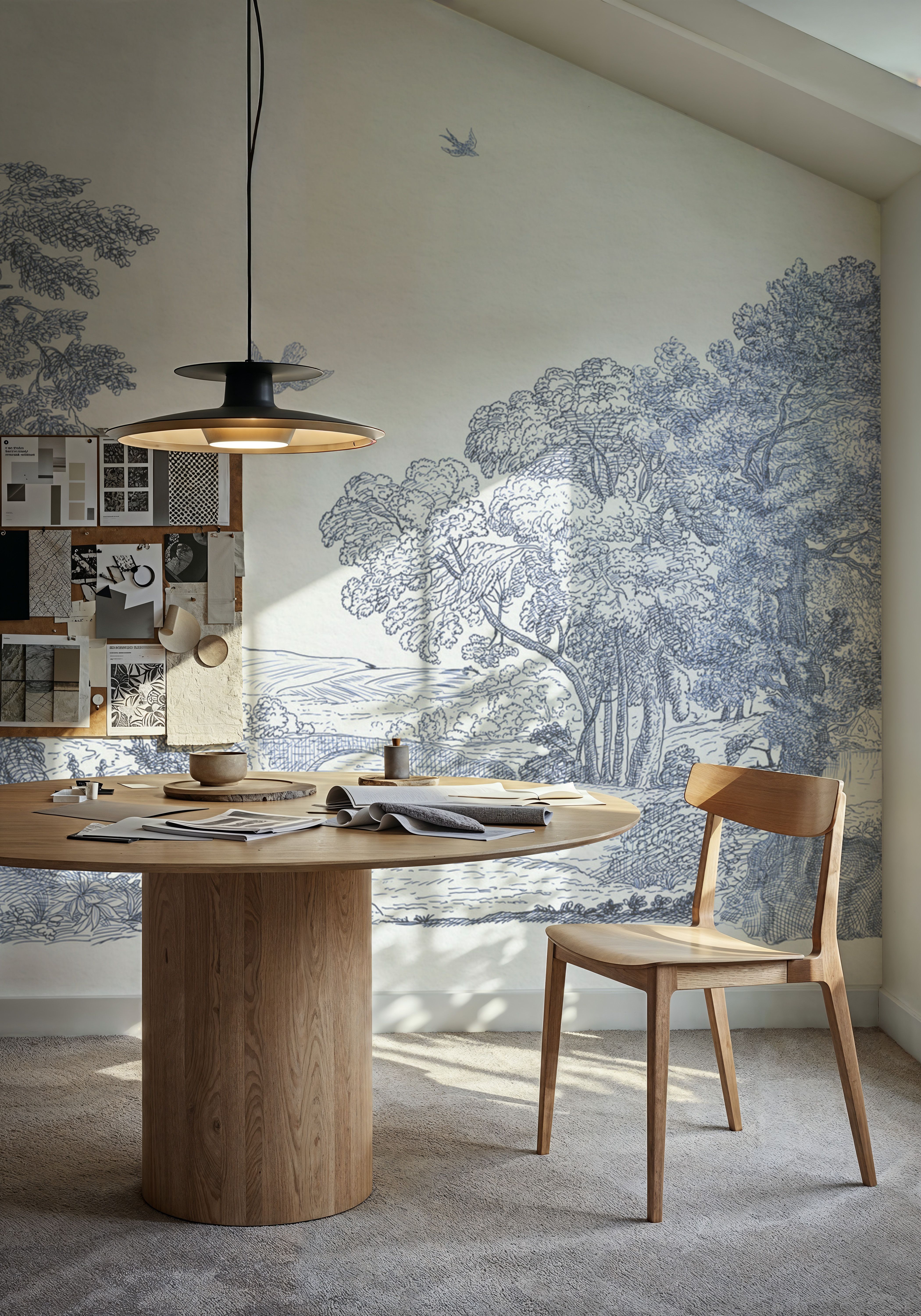 French Landscape, Dusty Blue