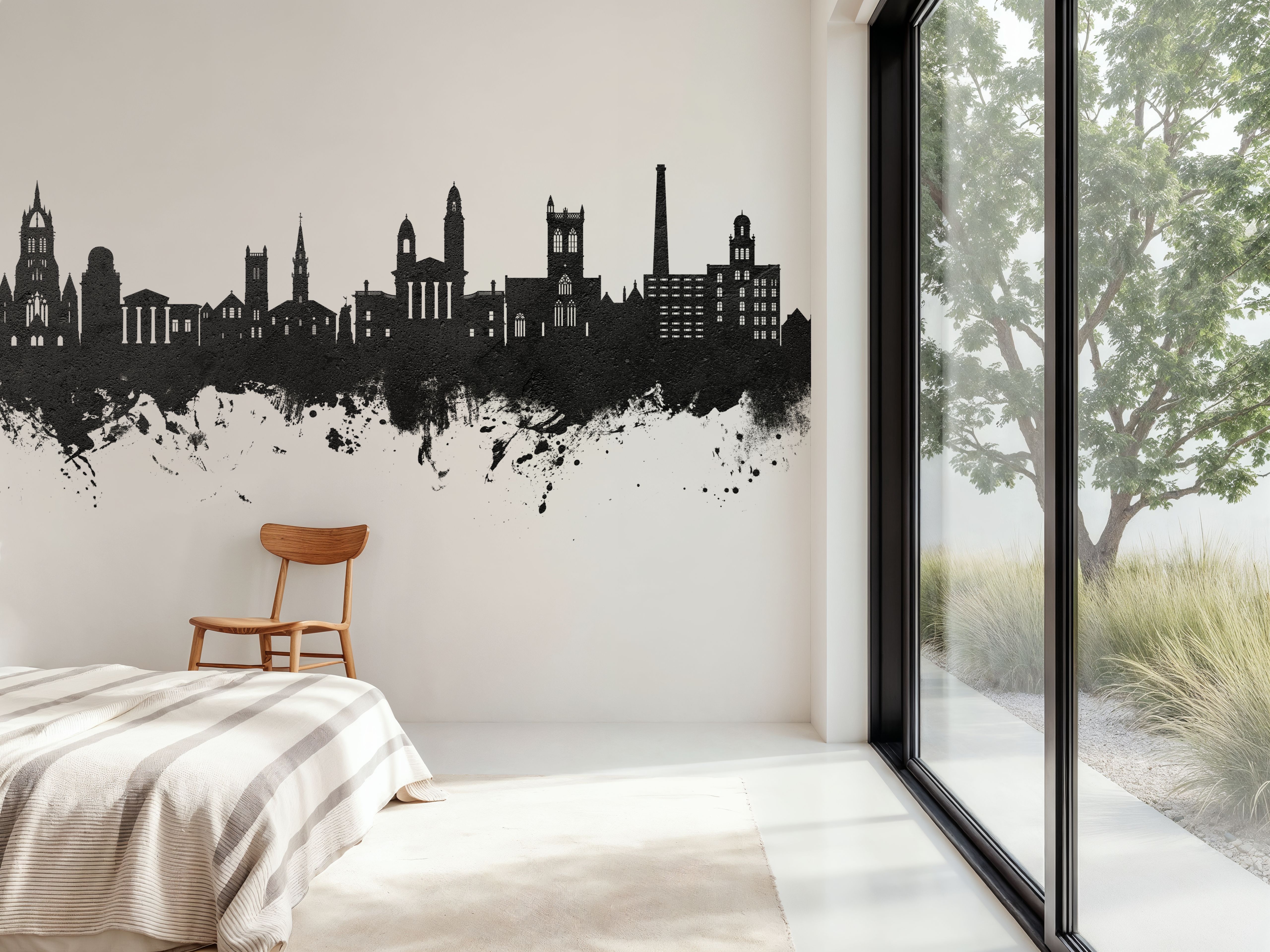 Paisley Skyline Black & White