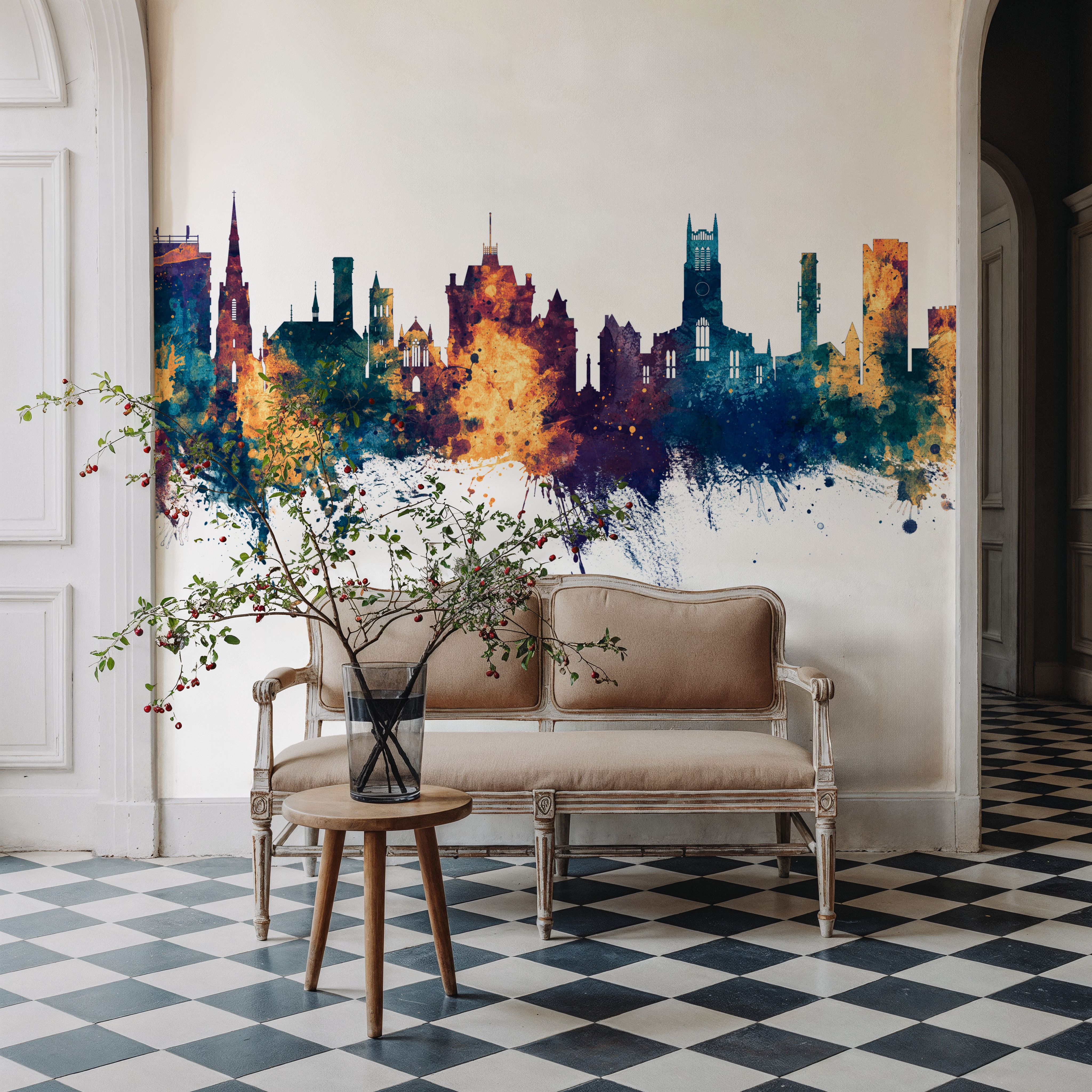 Huddersfield England Skyline Blue & Bronze