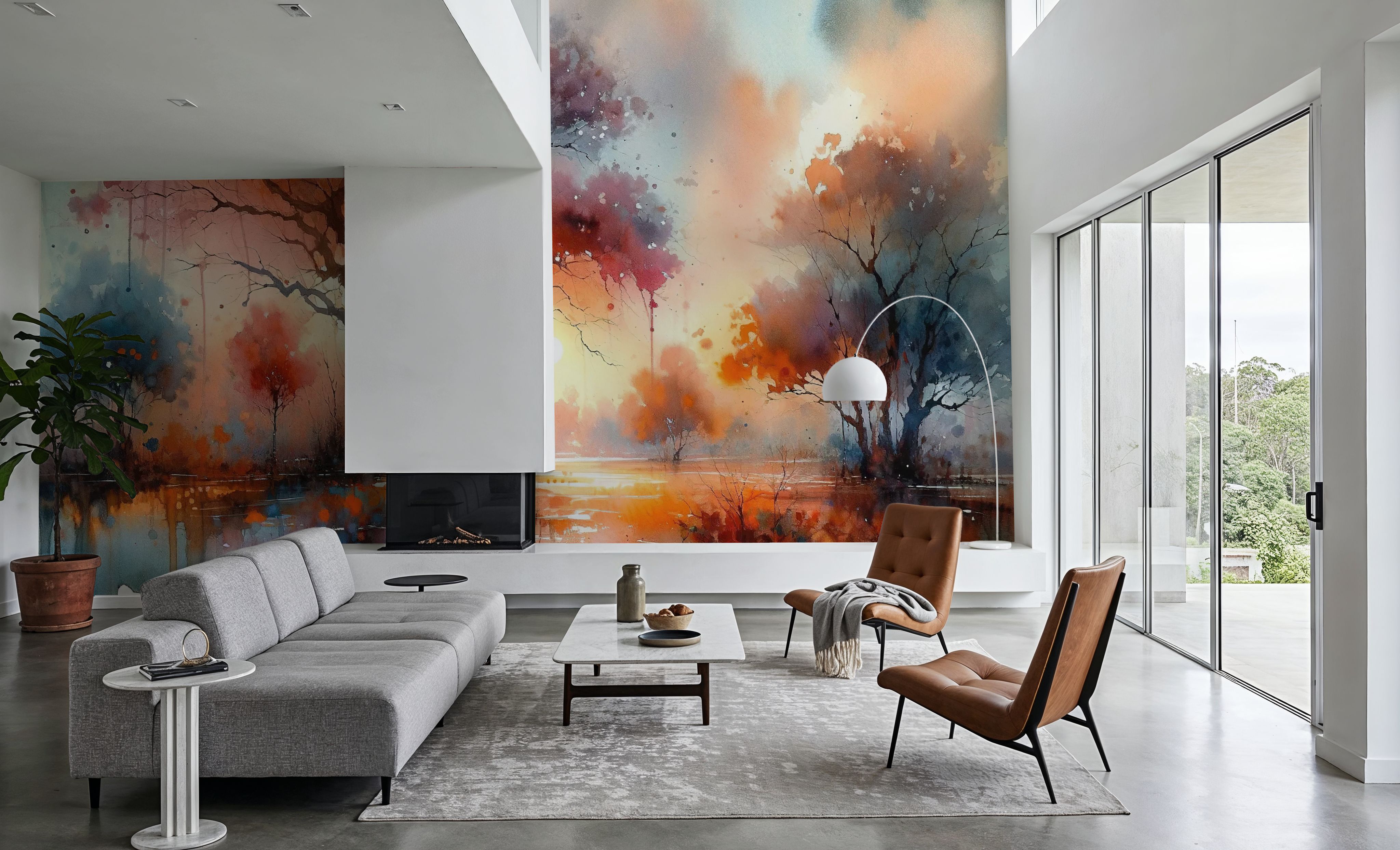 Autumn's Fiery Canopy at Dusk