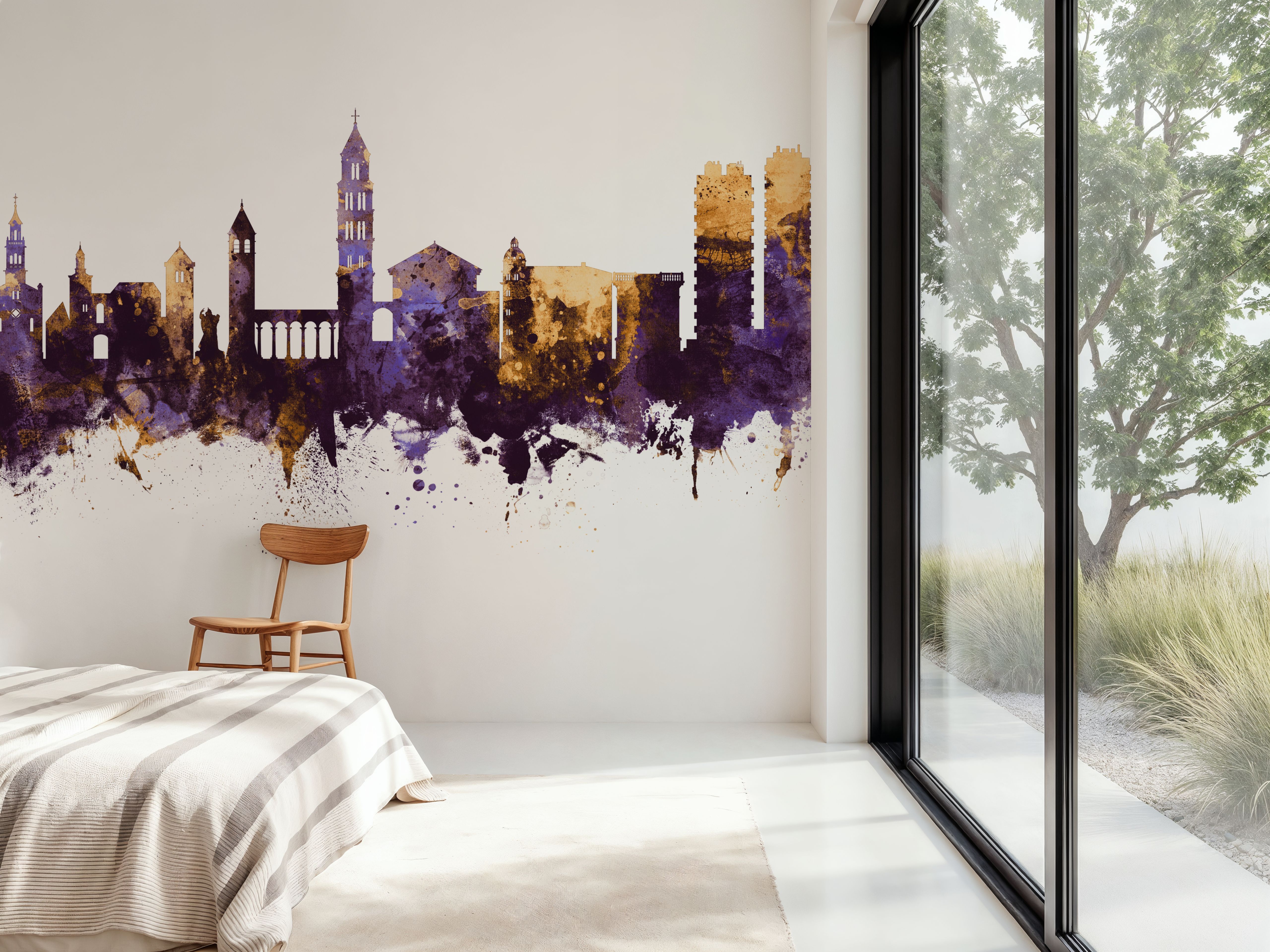 Split Croatia Skyline Purple & Gold
