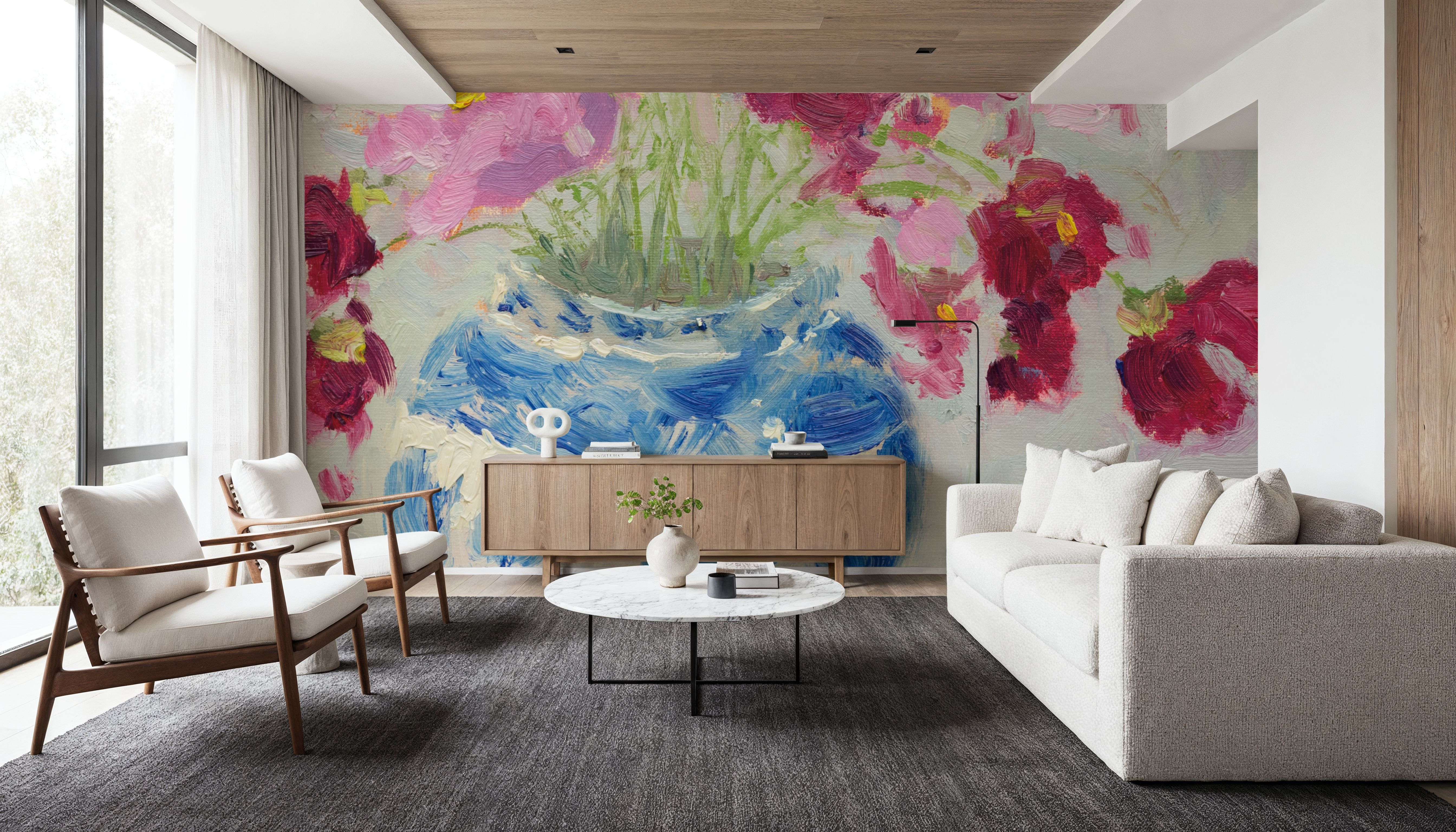 Cosmos in Chinoiserie Vase