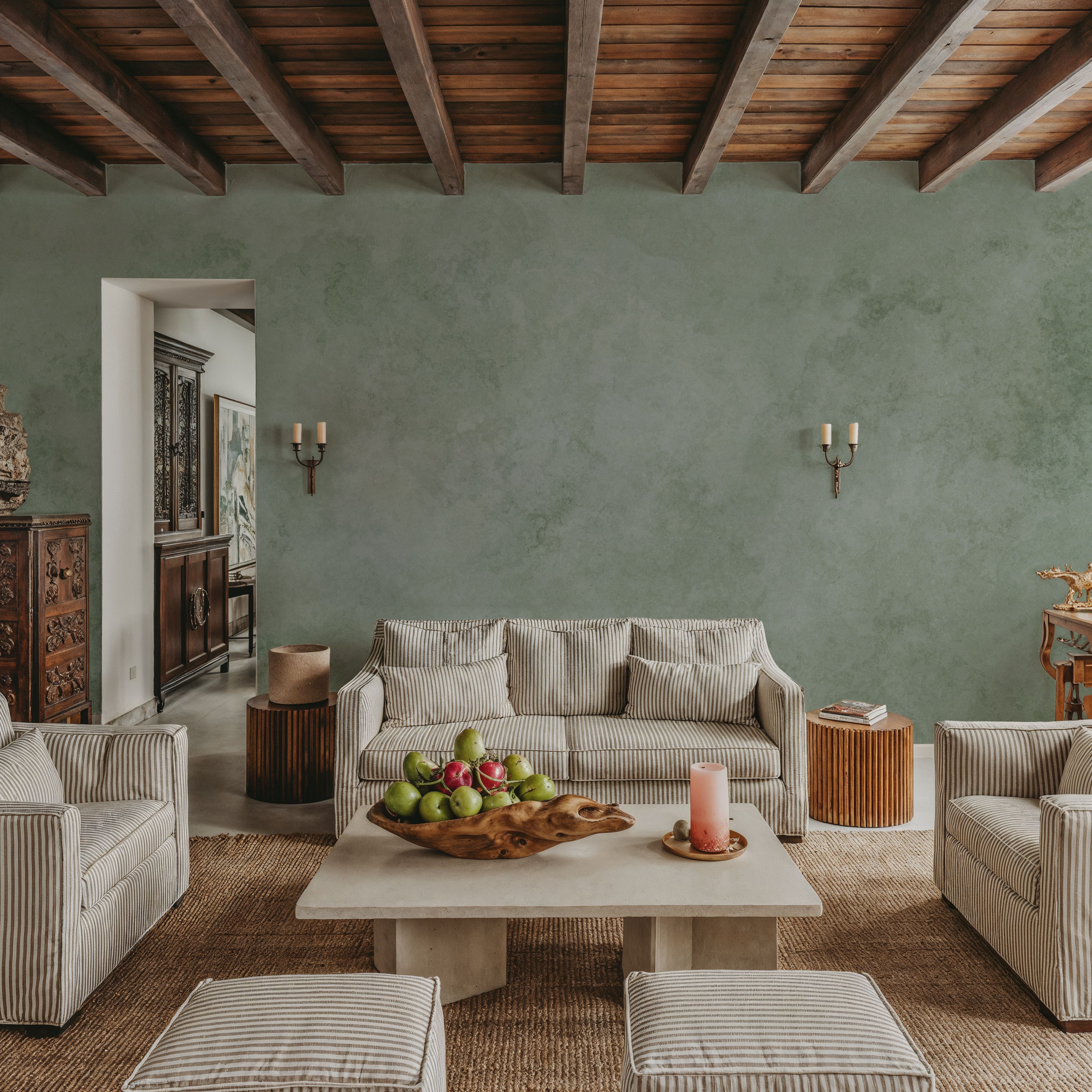 Subtle Plaster Wall, Light Green