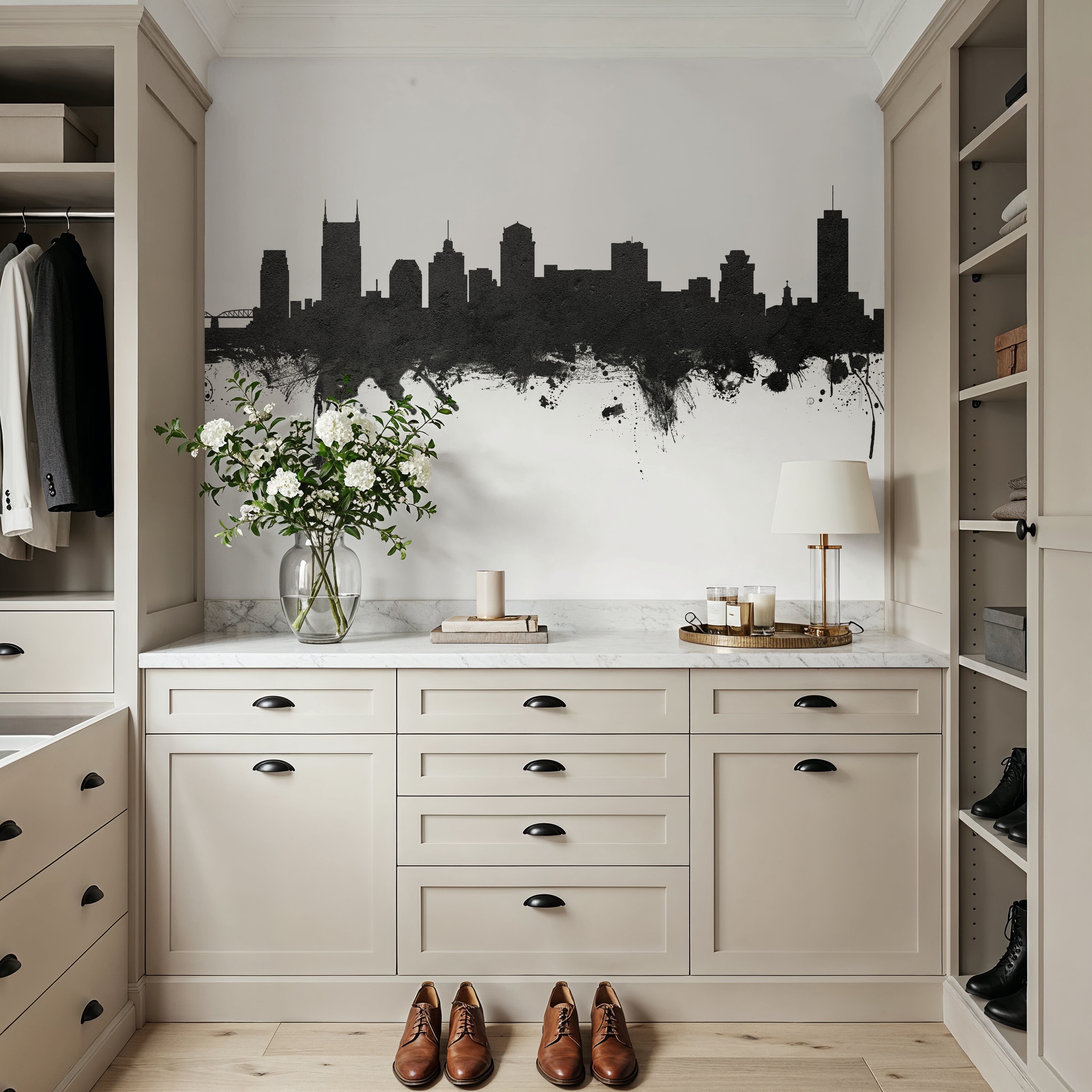 Nashville Tennessee Skyline Black & White