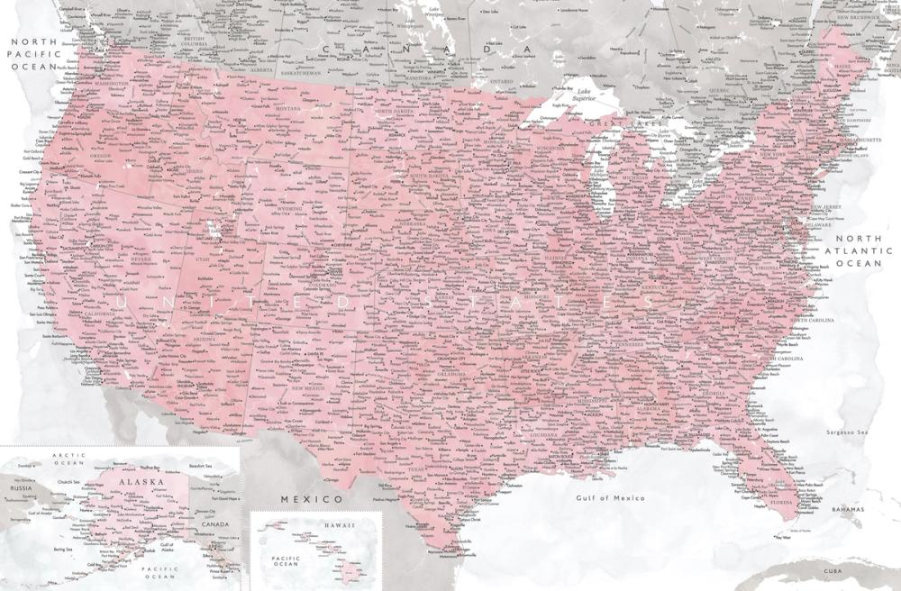US Map Detailed - Gopi