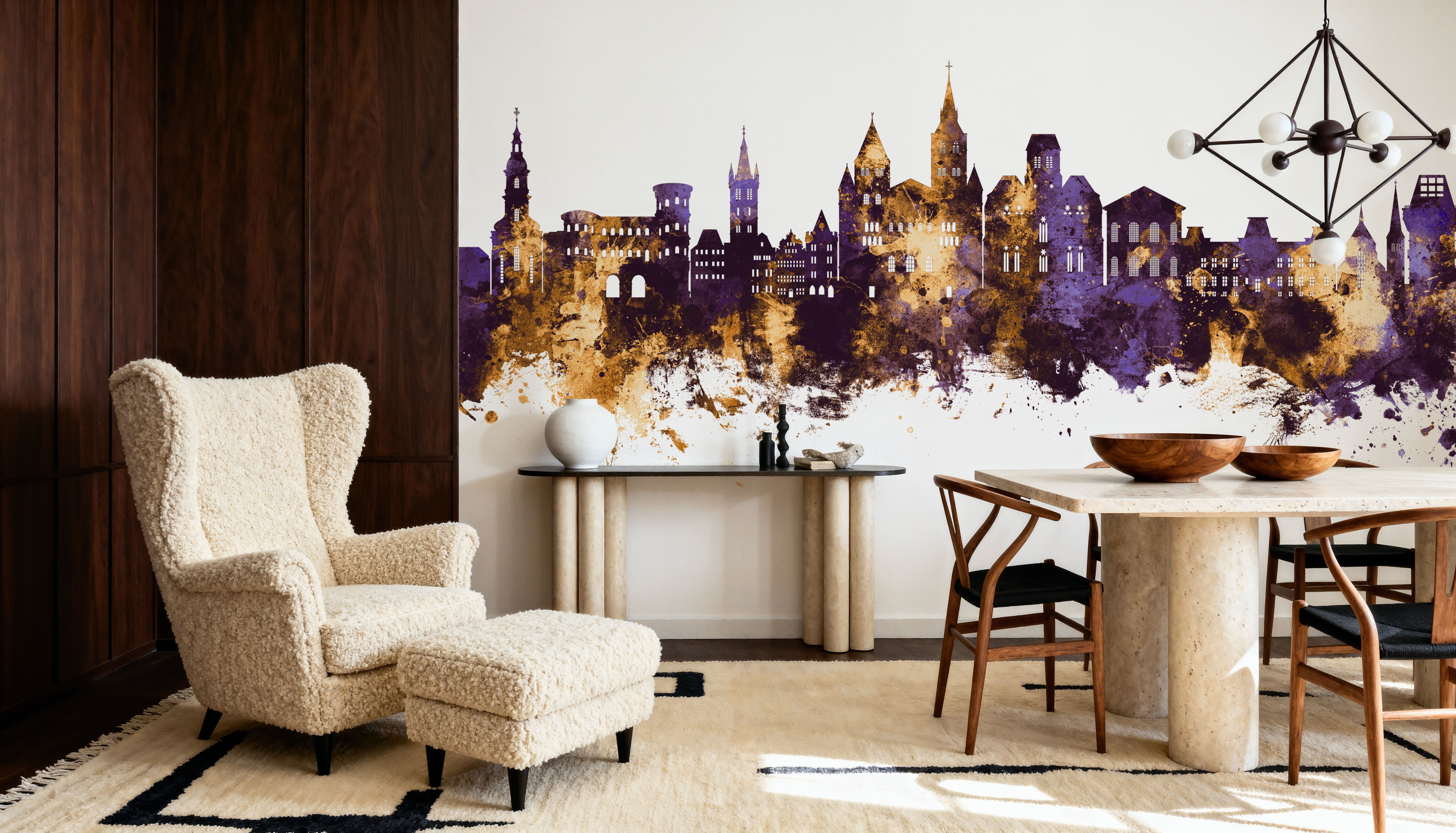 Trier Germany Skyline Purple & Gold