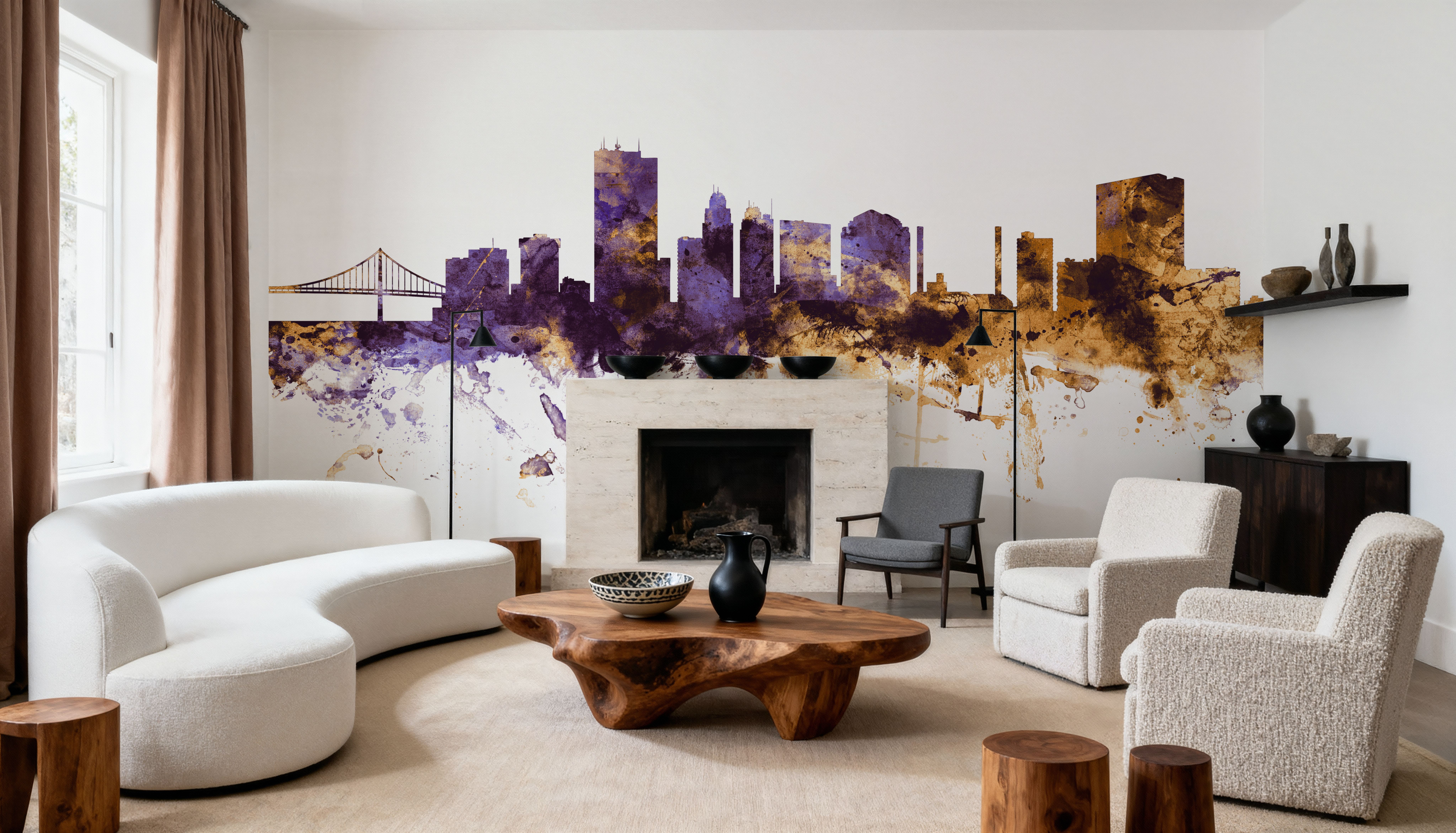 Toledo Ohio Skyline Purple & Gold