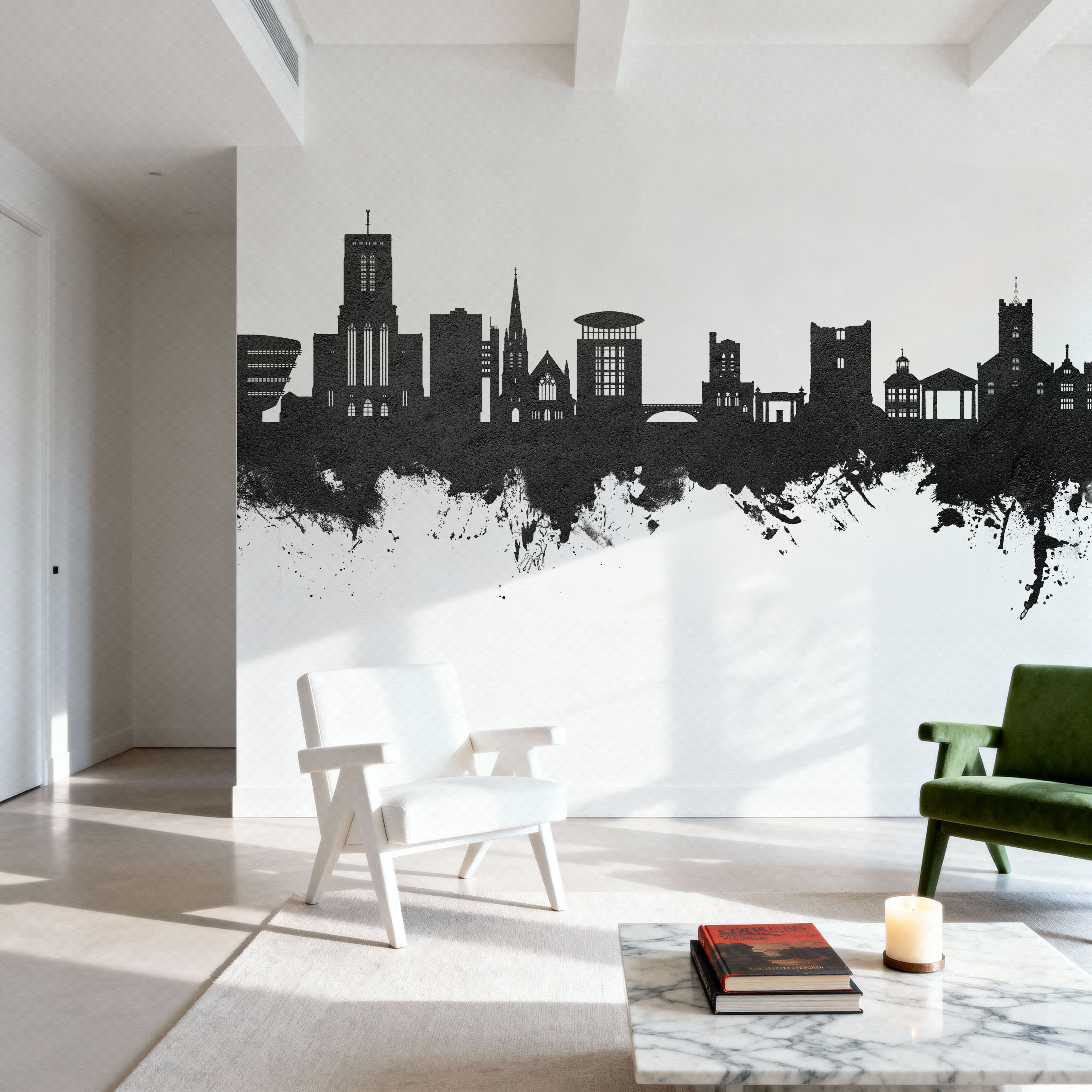 Guildford England Skyline Black & White