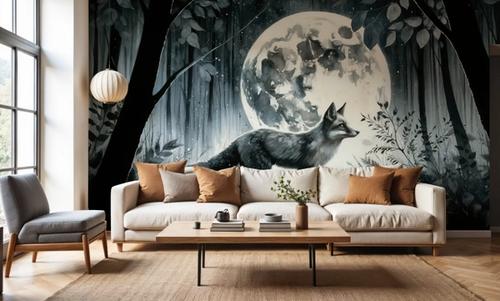 Moonlit Solitude in the Midnight Forest